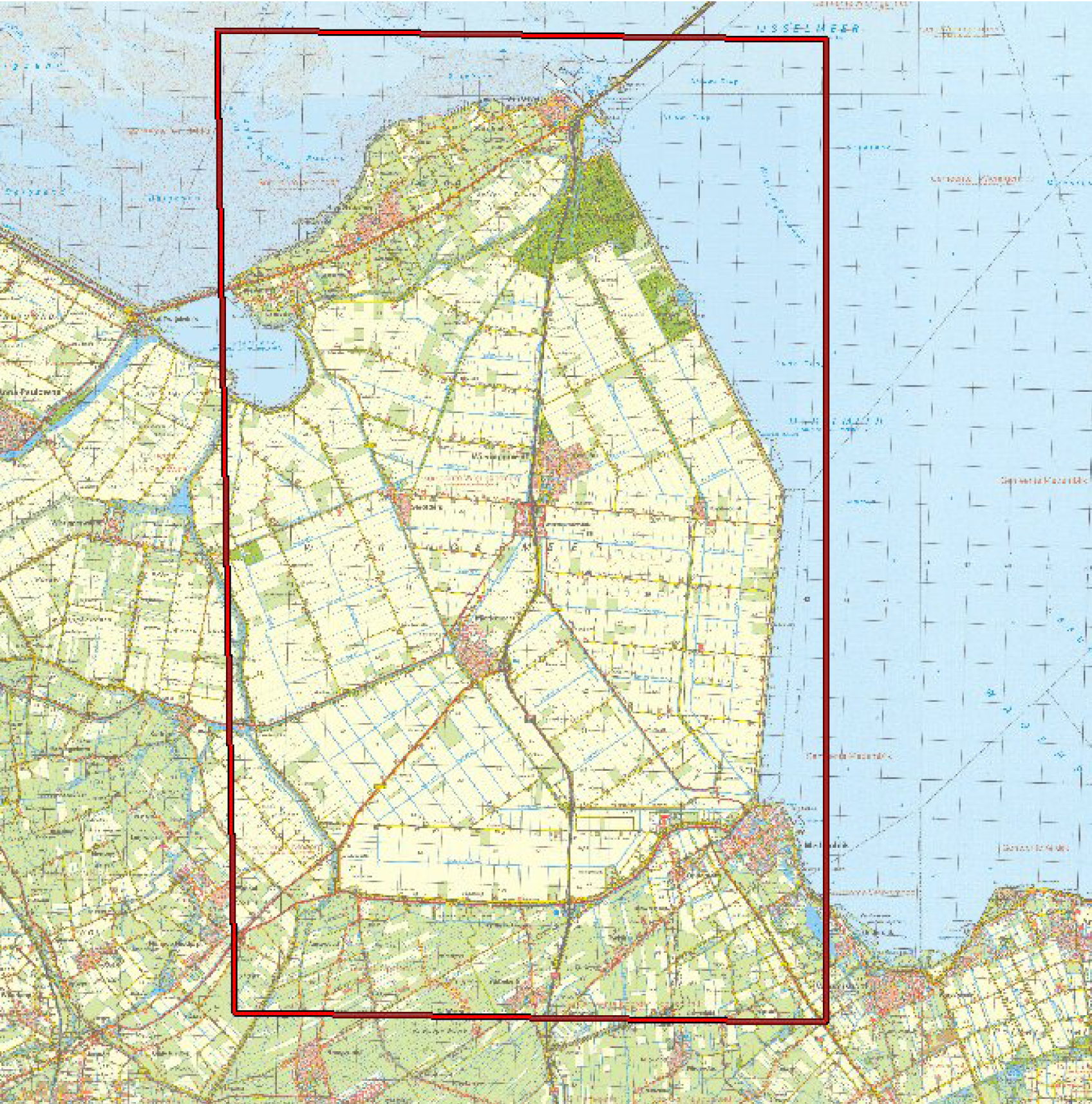 Figuur 1: BVG Hoorn-Den Oever van GND tot 1000 voet AMSL