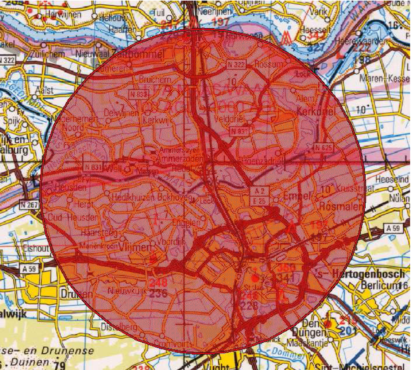 Figuur 1: oefengebied Hedel