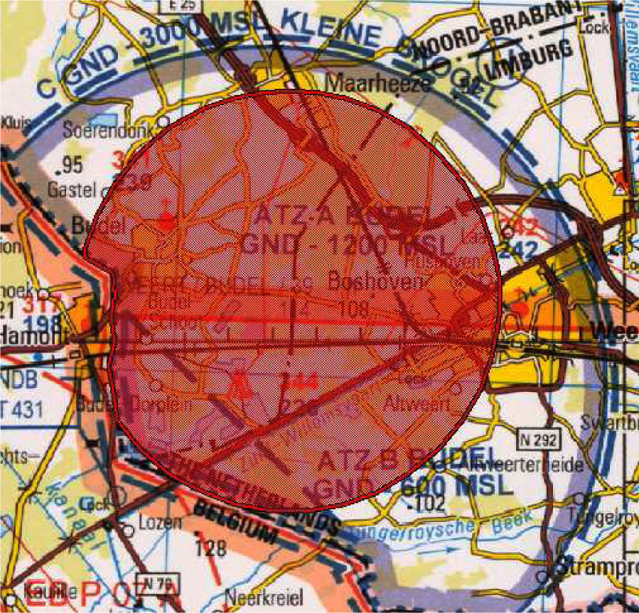 Figuur: oefengebied Budel