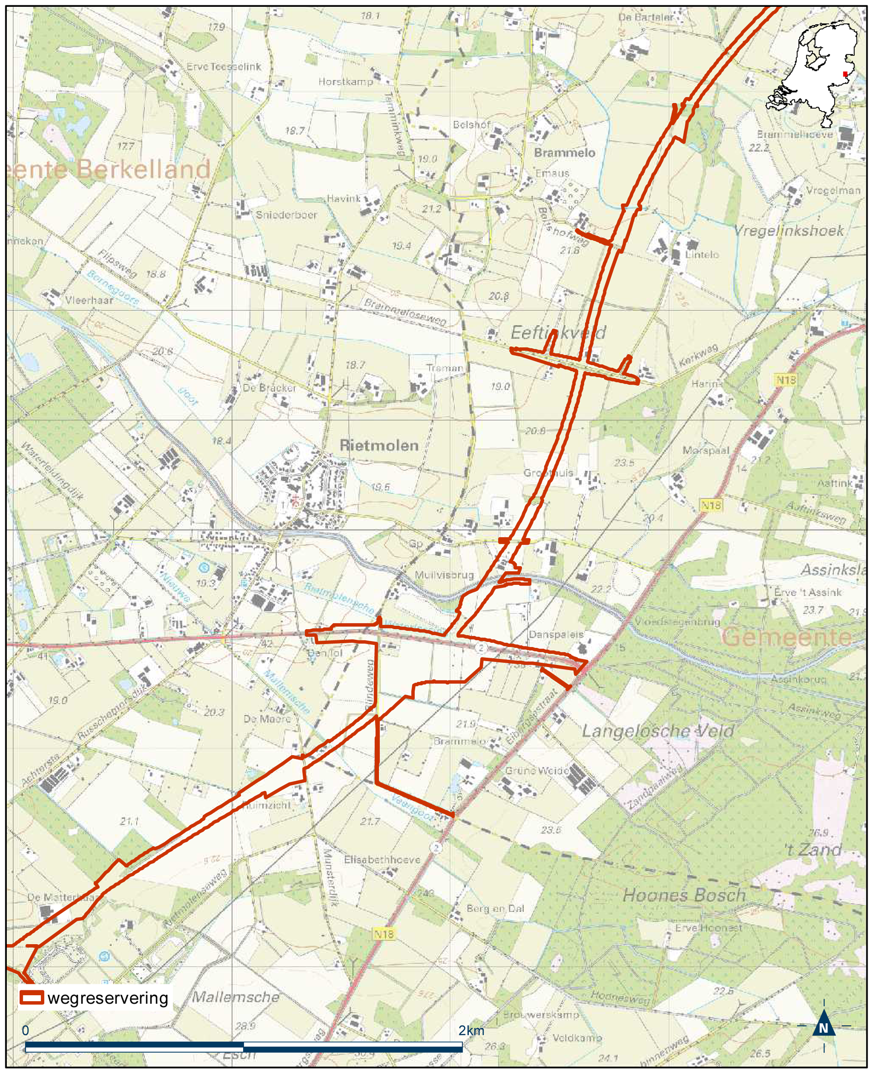 Detailkaart 7 reserveringsgebied nieuwe hoofdweg N18 Varsseveld-Enschede