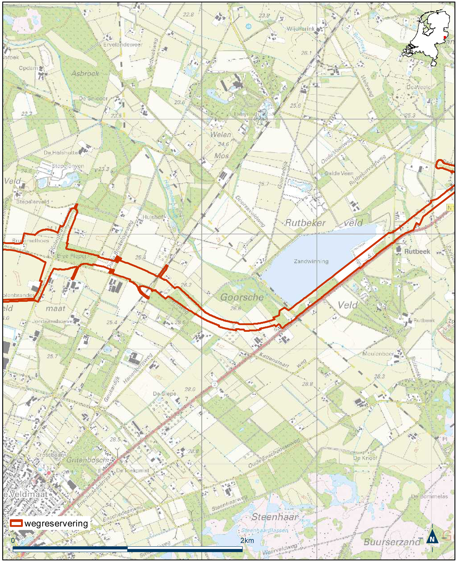 Detailkaart 10 reserveringsgebied nieuwe hoofdweg N18 Varsseveld-Enschede