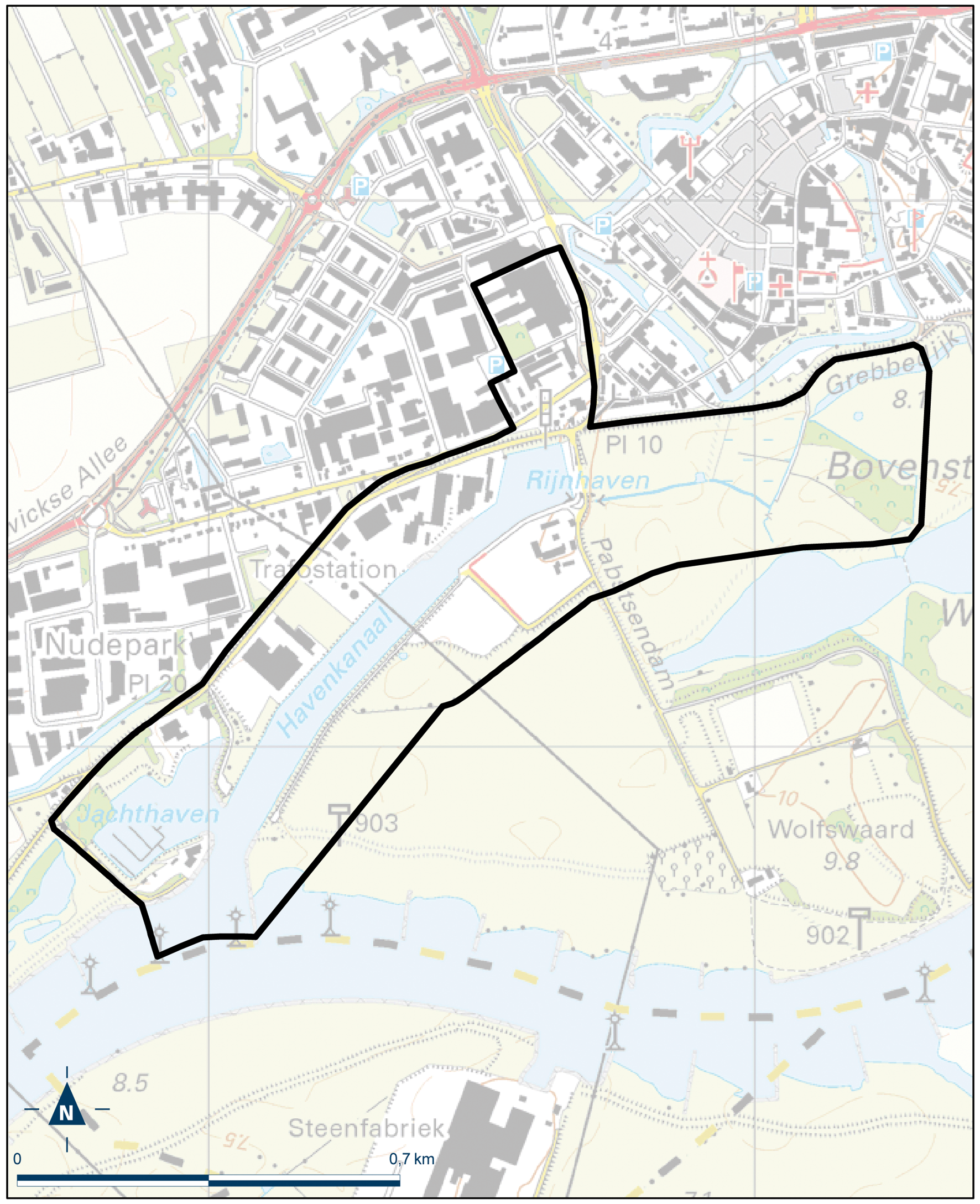 Kaart Wageningen, Rijnhaven-Costerweg