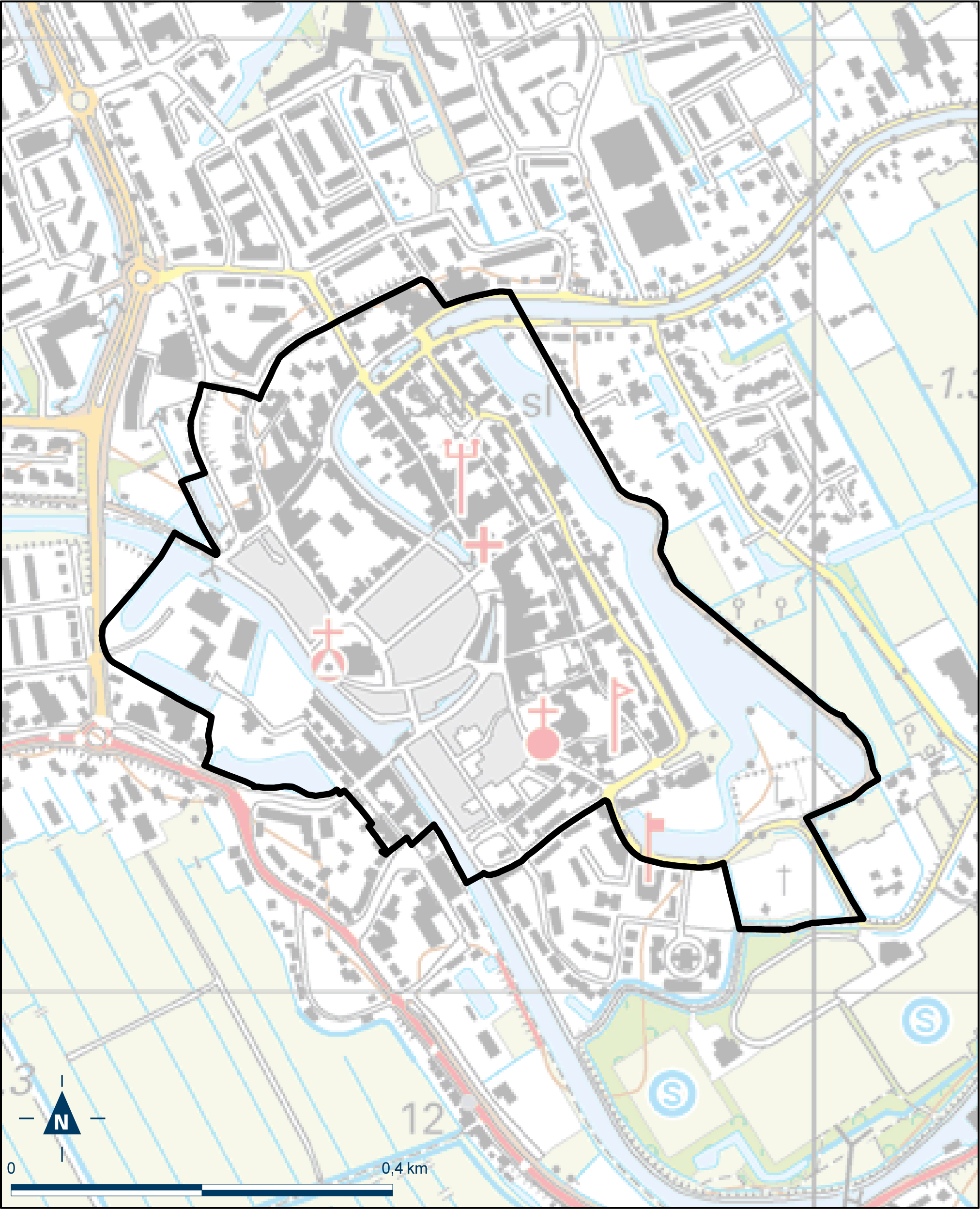 Kaart Oudewater, Binnenstad Oudewater