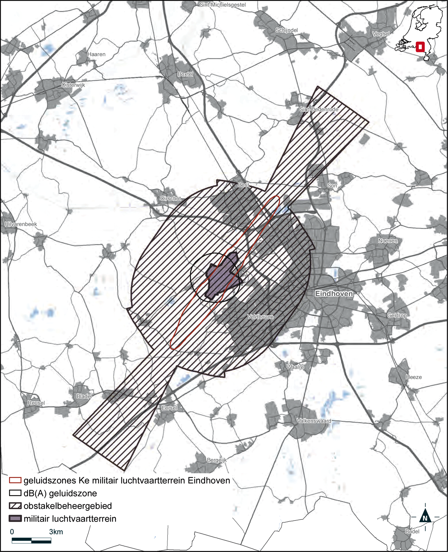 Kaart militair luchtvaartterrein – Vliegbasis Eindhoven