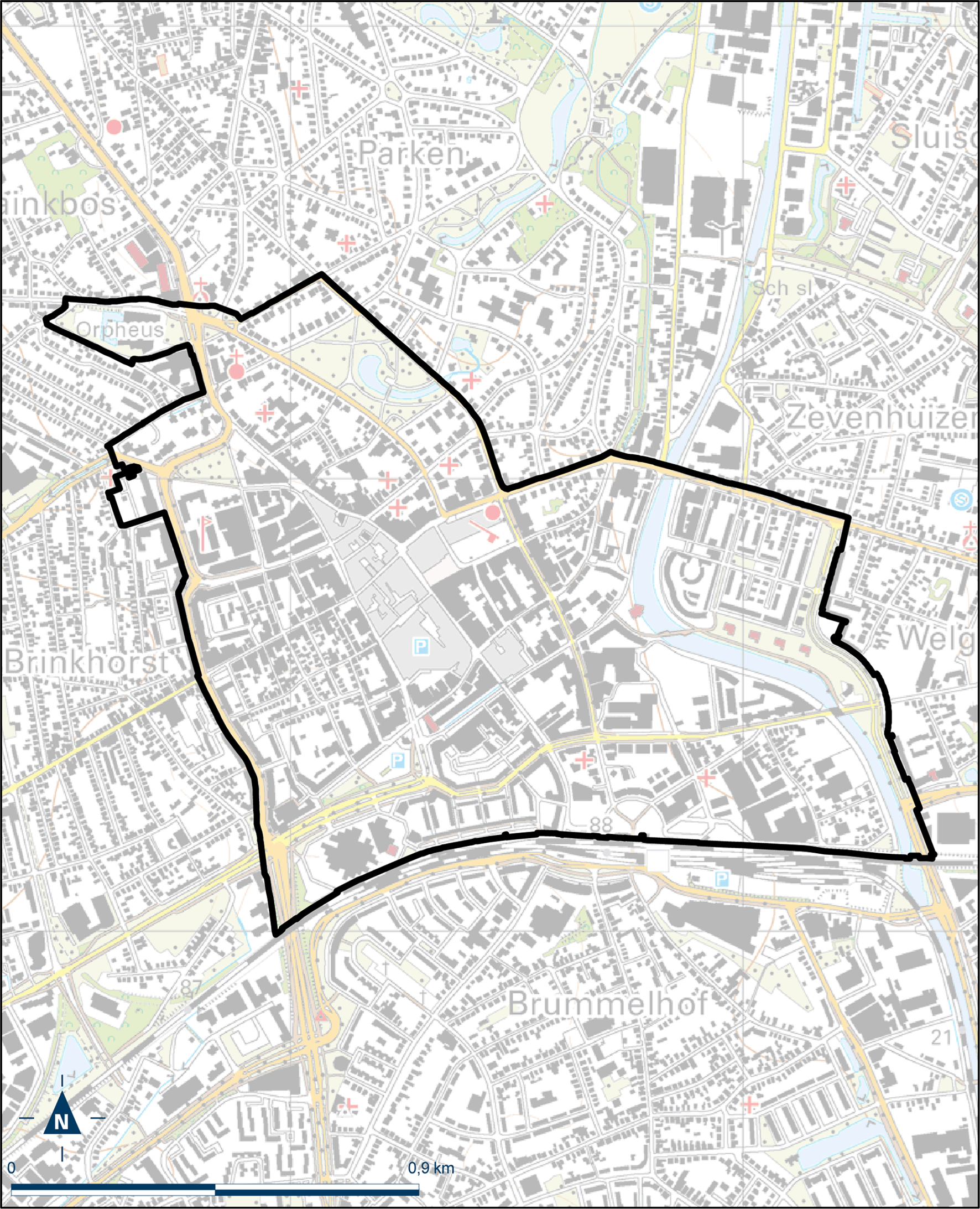 Kaart Apeldoorn, Binnenstad Apeldoorn