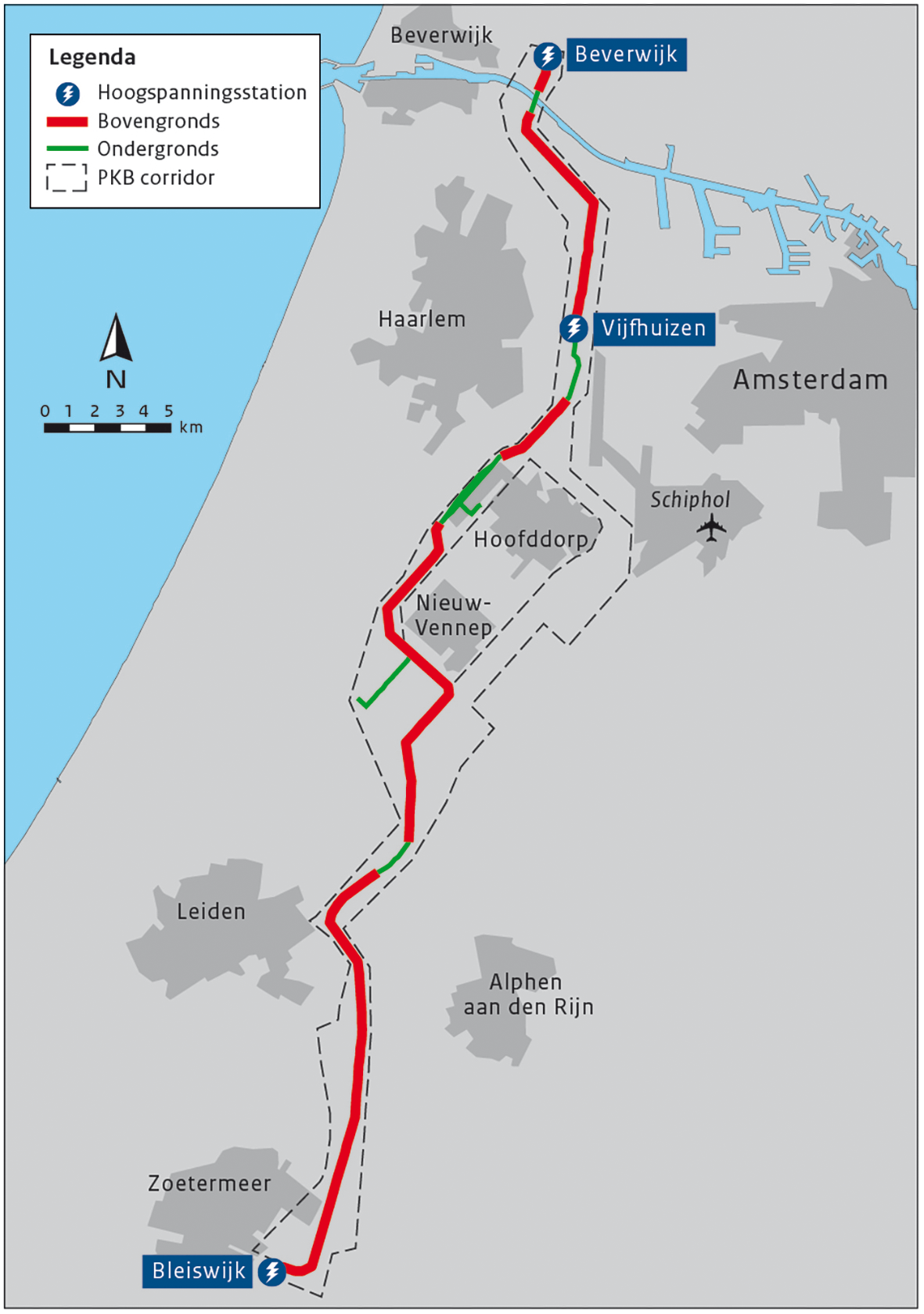 Schaal van de kaart afhankelijk van de omvang van het gebied.