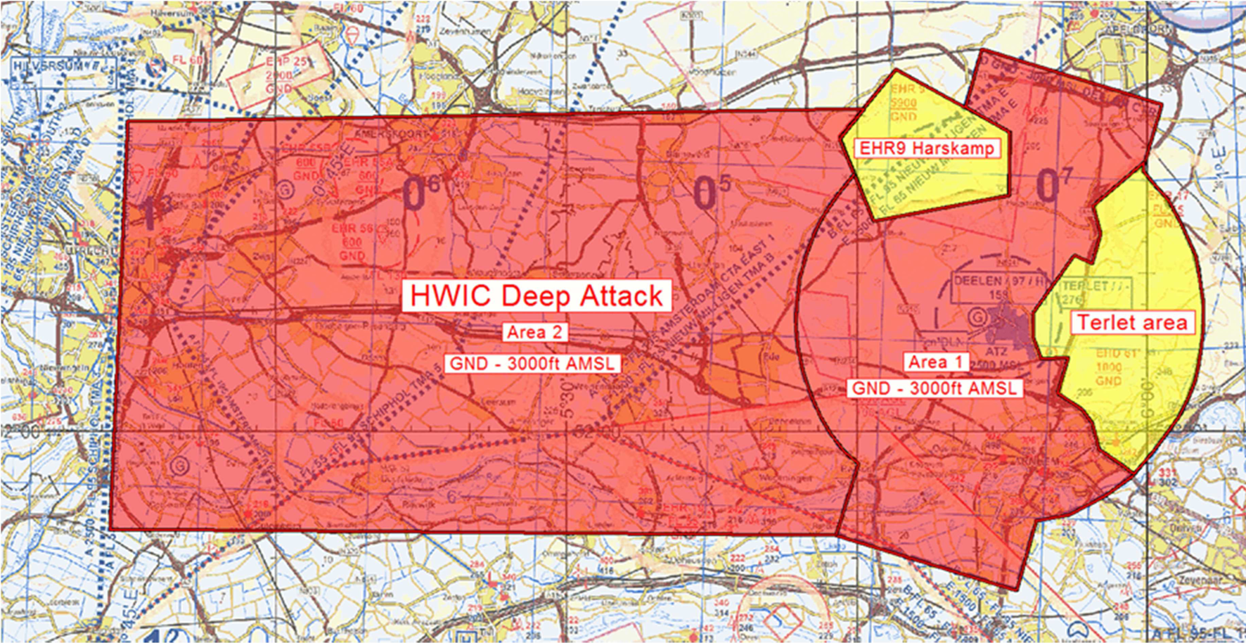 Figuur: TGB’s Deep Attack Area 1 en Deep Attack Area 2