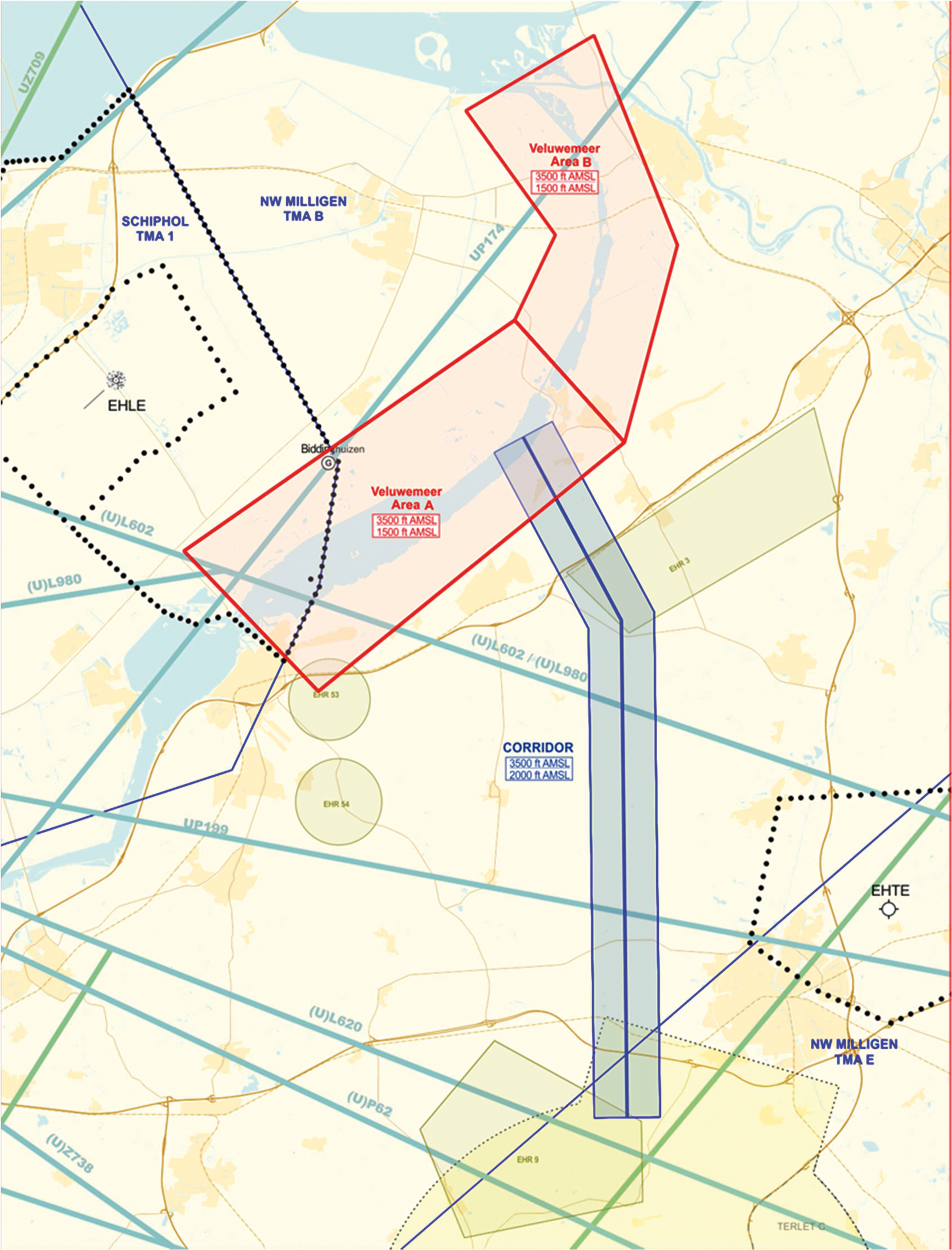 Figuur: TGB’s Corridor, Veluwemeer Area A en Veluwemeer Area B