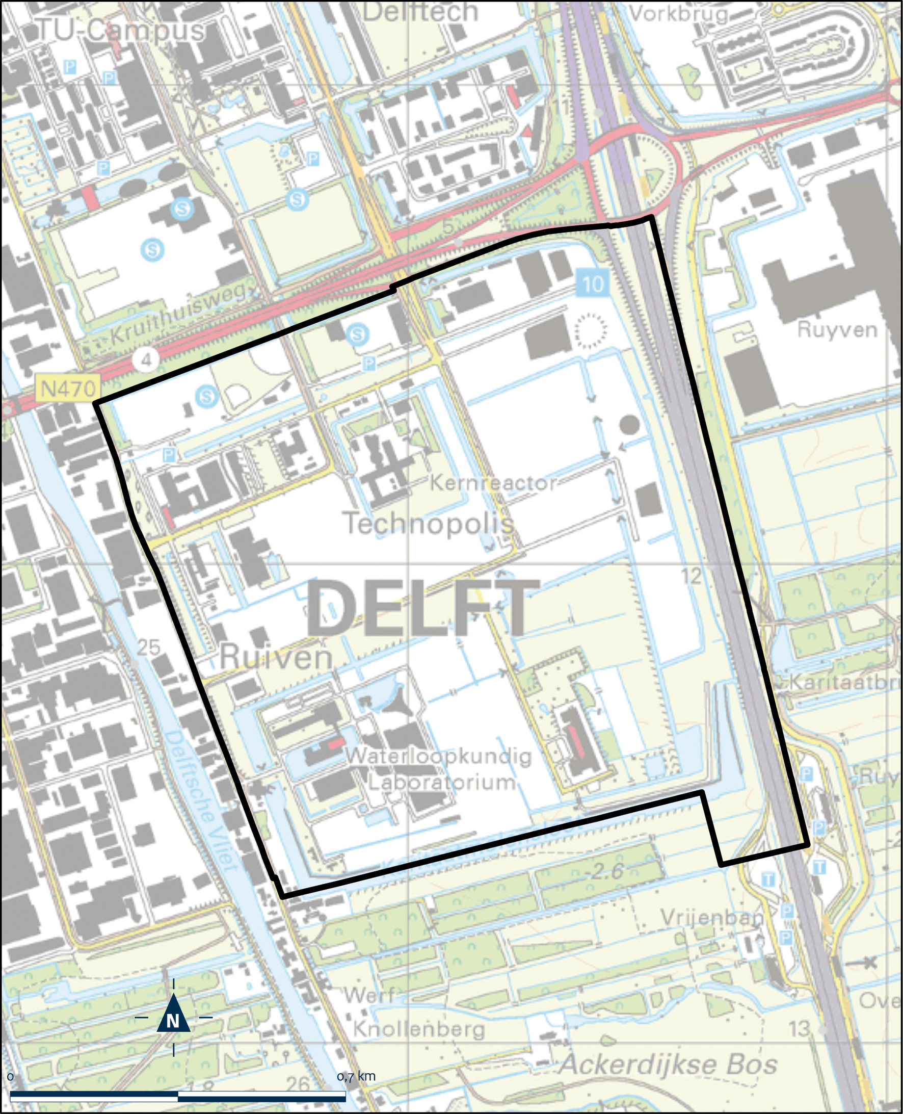 Kaart Delft, Sciencepark Technopolis