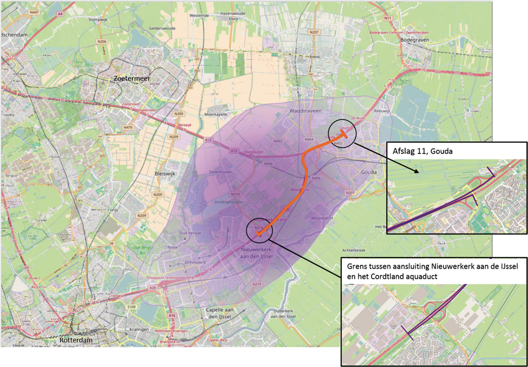 figuur 1: projectgebied en studiegebied