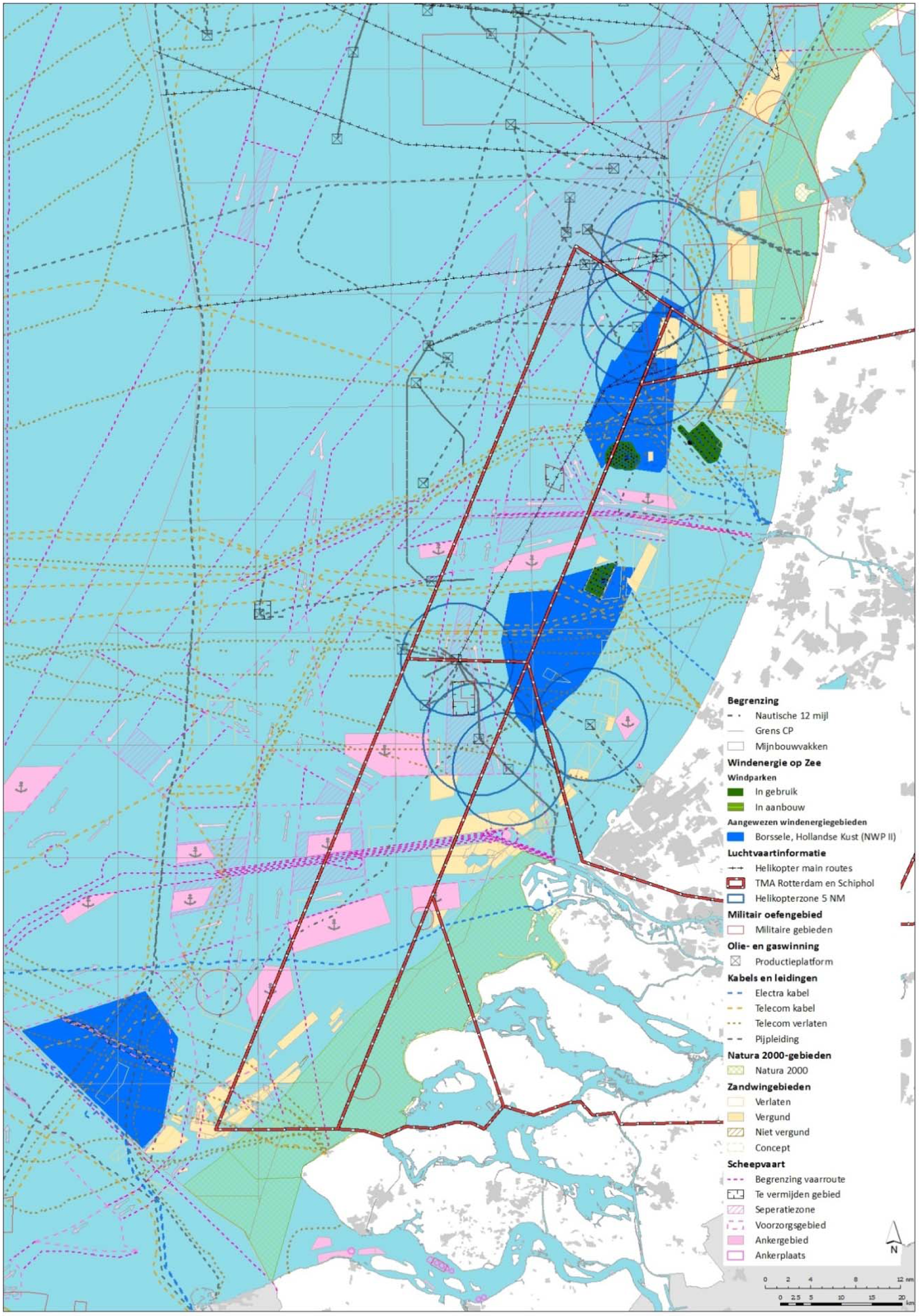 Figuur 2 Windenergiegebied Hollandse Kust met gebruiksfuncties in de directe omgeving