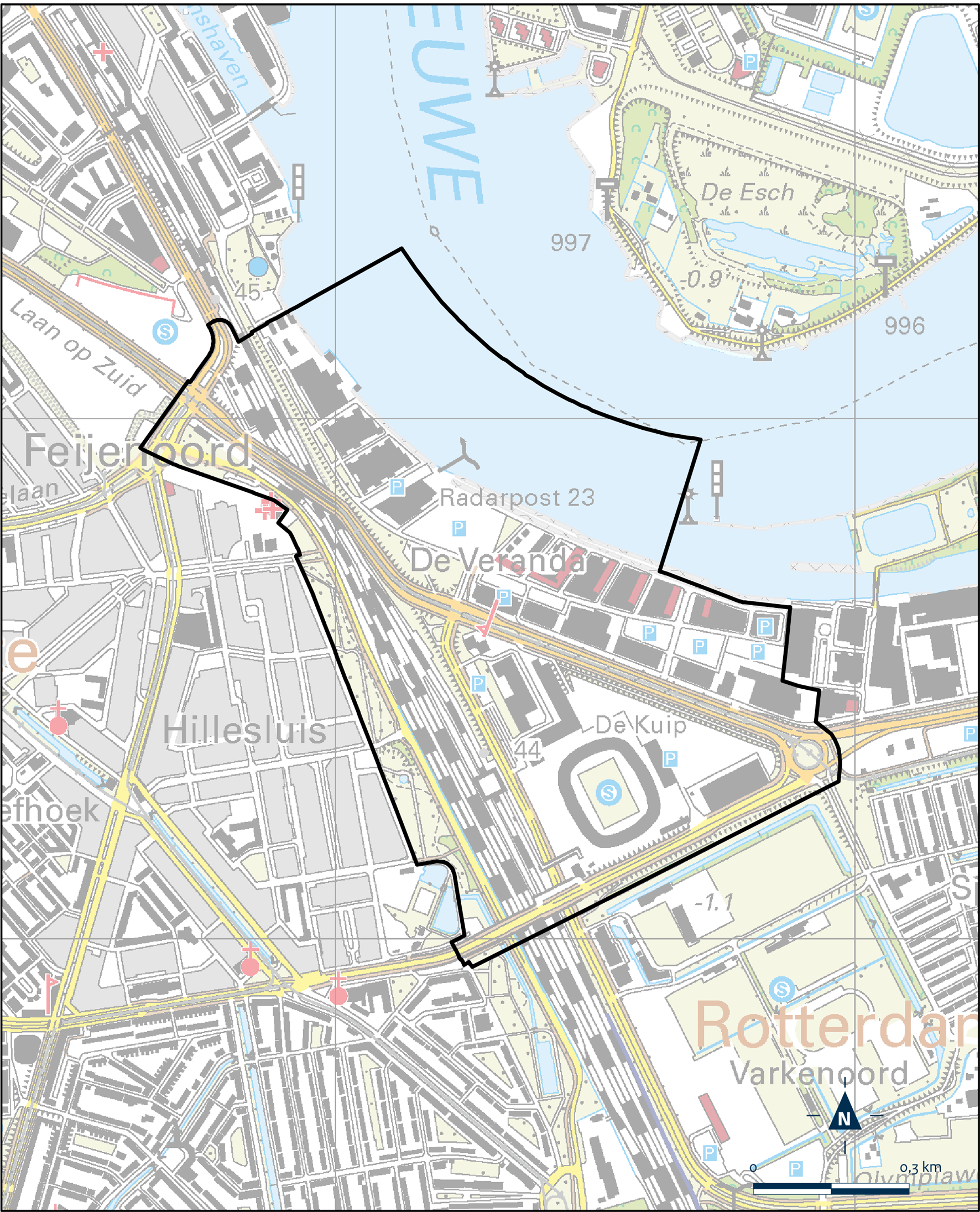 Kaart Rotterdam, Gebiedsontwikkeling Feyenoord City