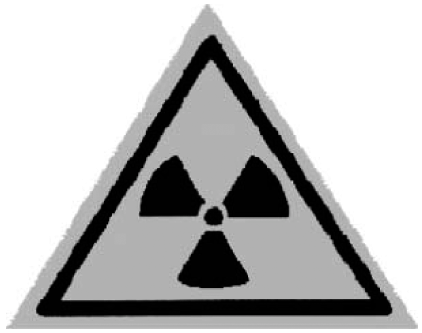 Figuur 1: Het waarschuwingsbord /gevarenpictogram voor ioniserende straling