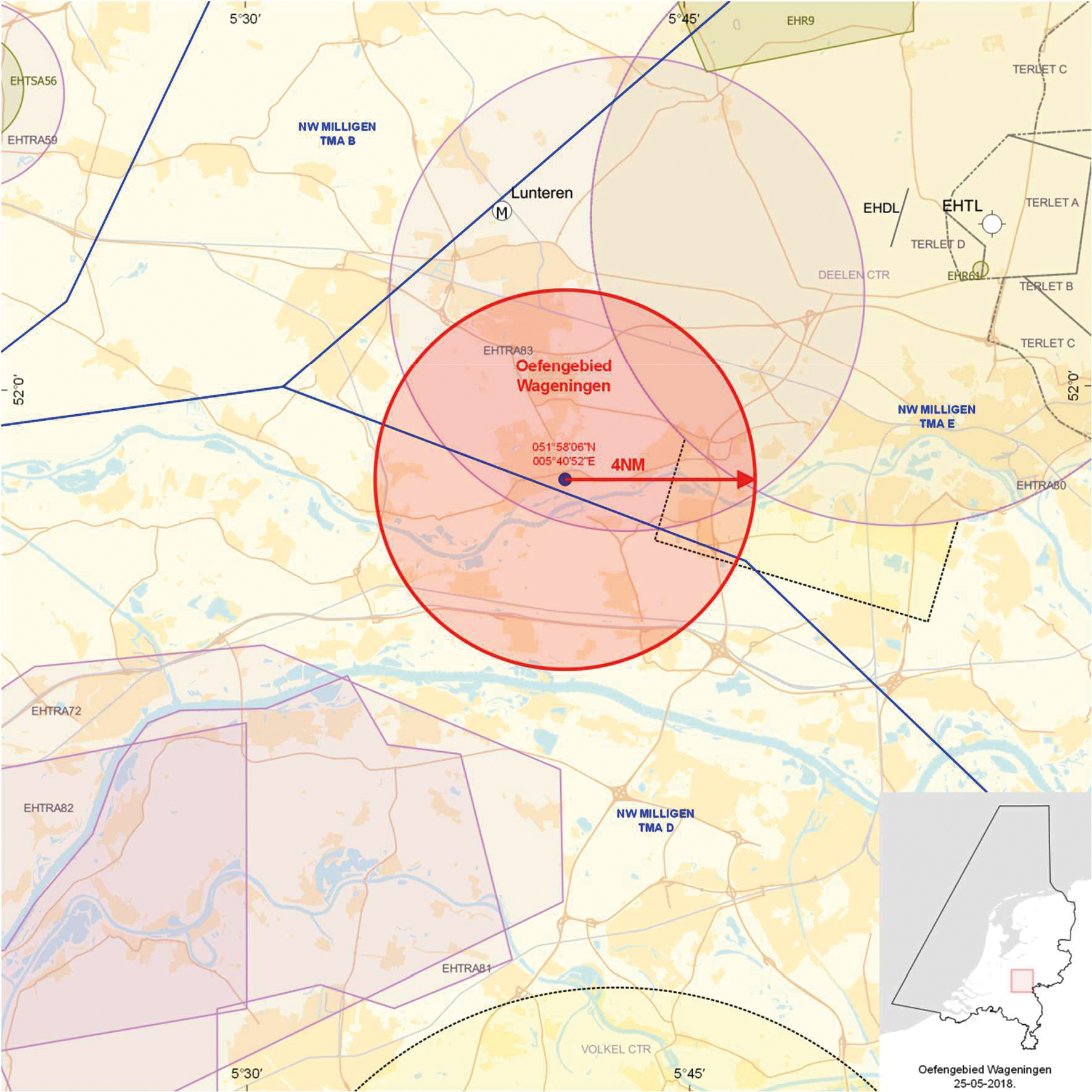 Oefengebied (tijdelijk laagvlieggebied) Wageningen