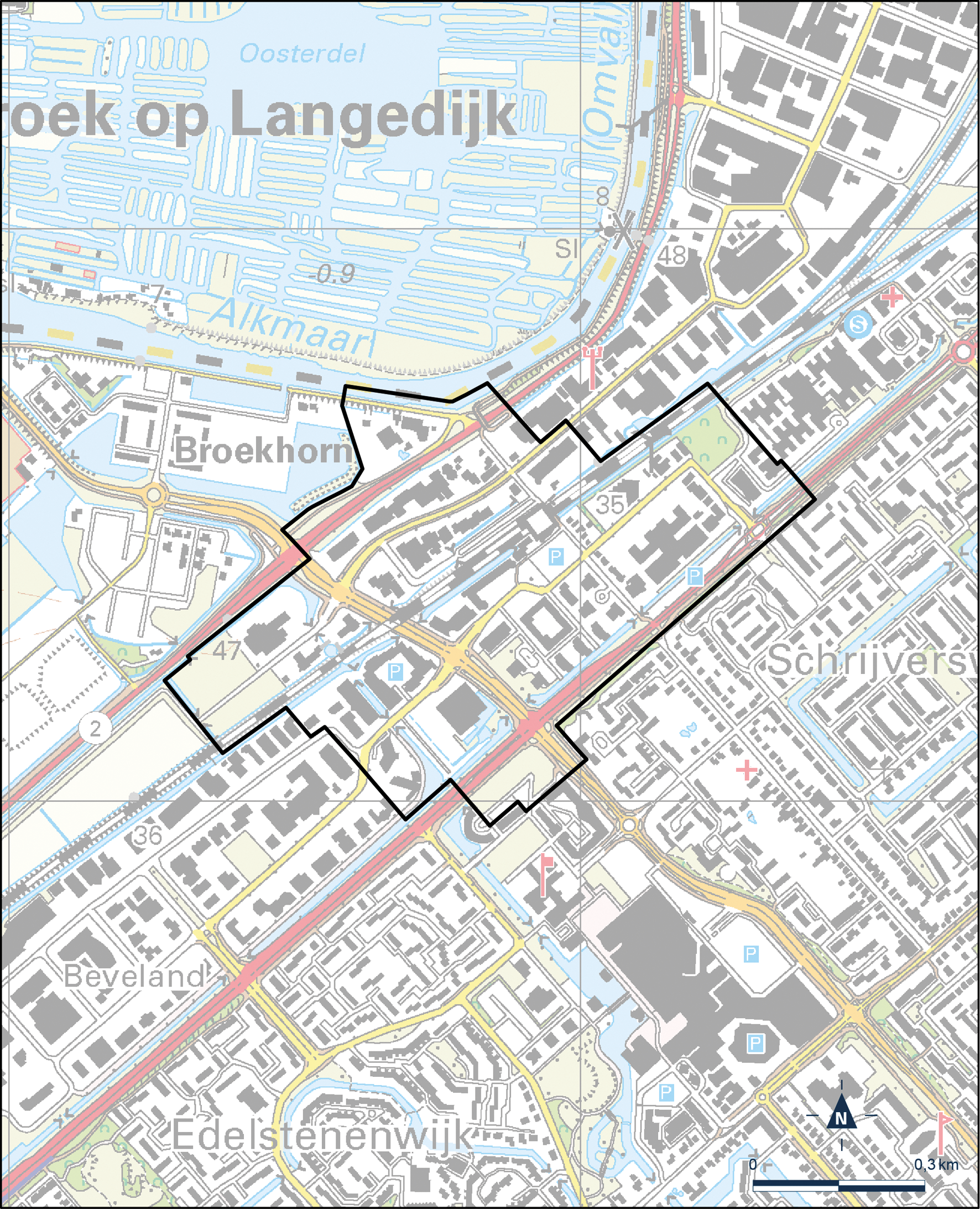 Kaart Heerhugowaard, Stationsgebied
