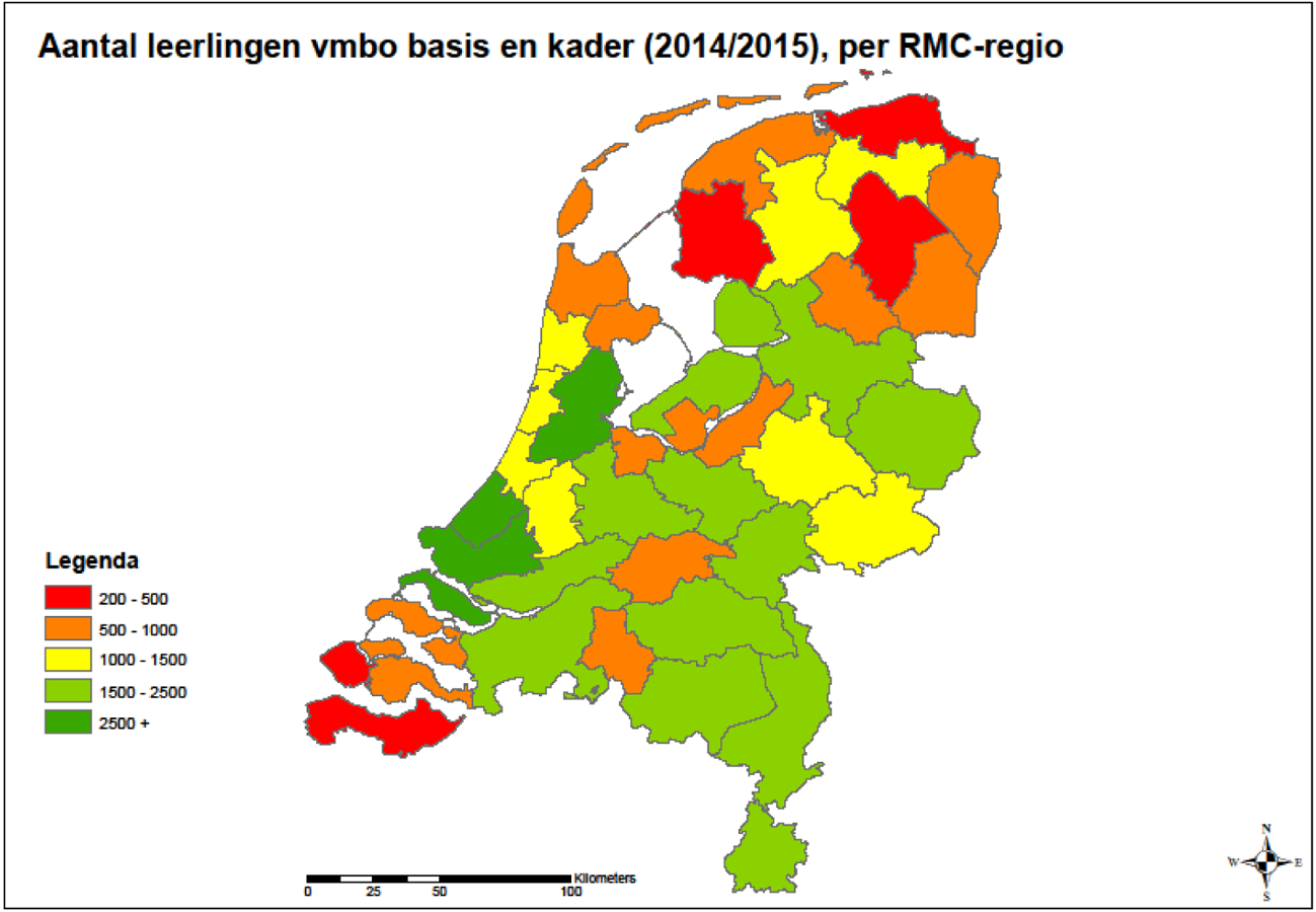 Kaart 12: absoluut aantal leerlingen 2014