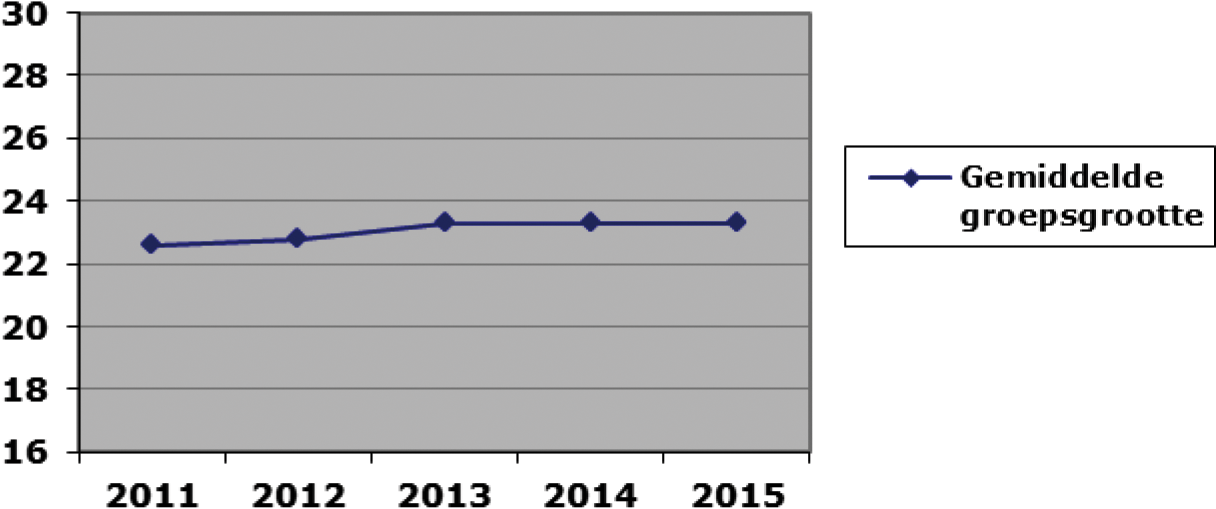 Figuur 1. Gemiddelde groepsgrootte