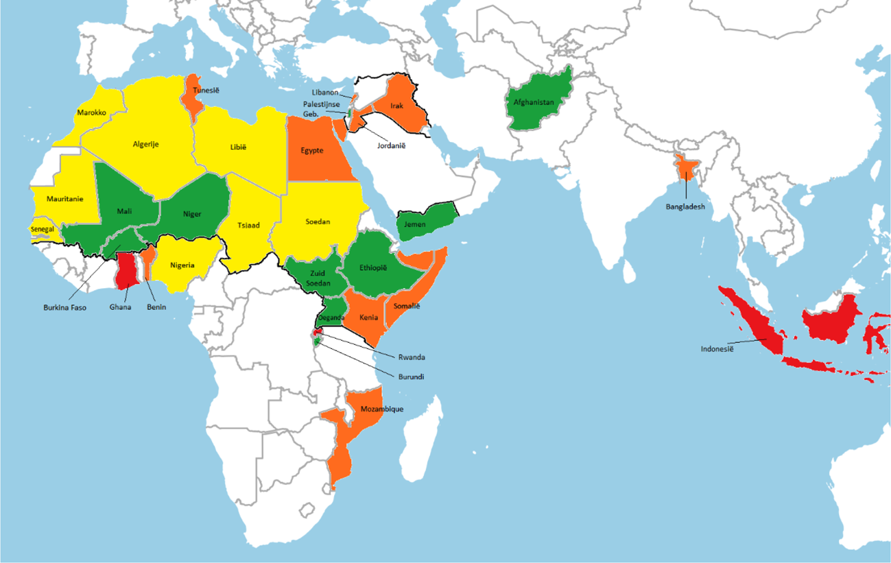 Figuur 1: Karakter van de bilaterale OS-relatie binnen en buiten de focusregio’s