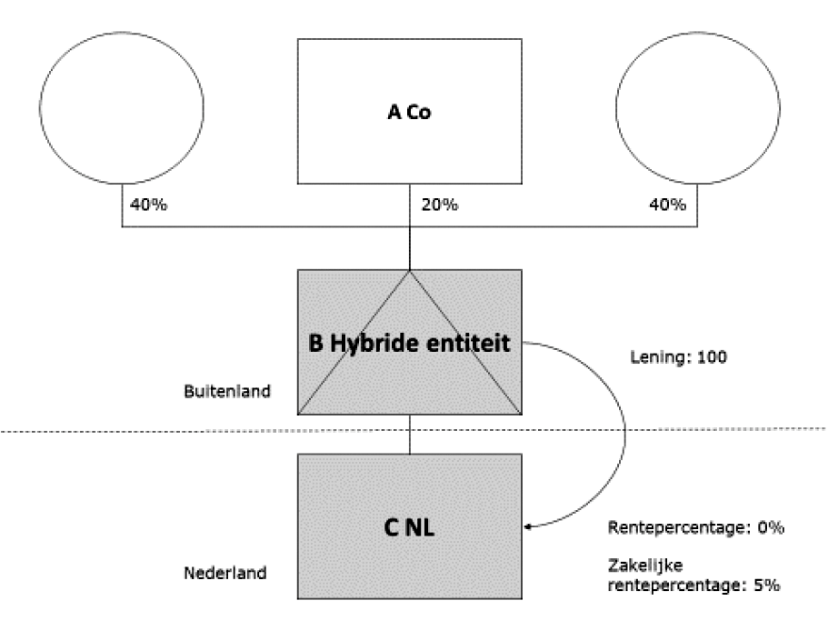 Voorbeeld 7: onderlinge rechtsverhouding met hybride lichaam