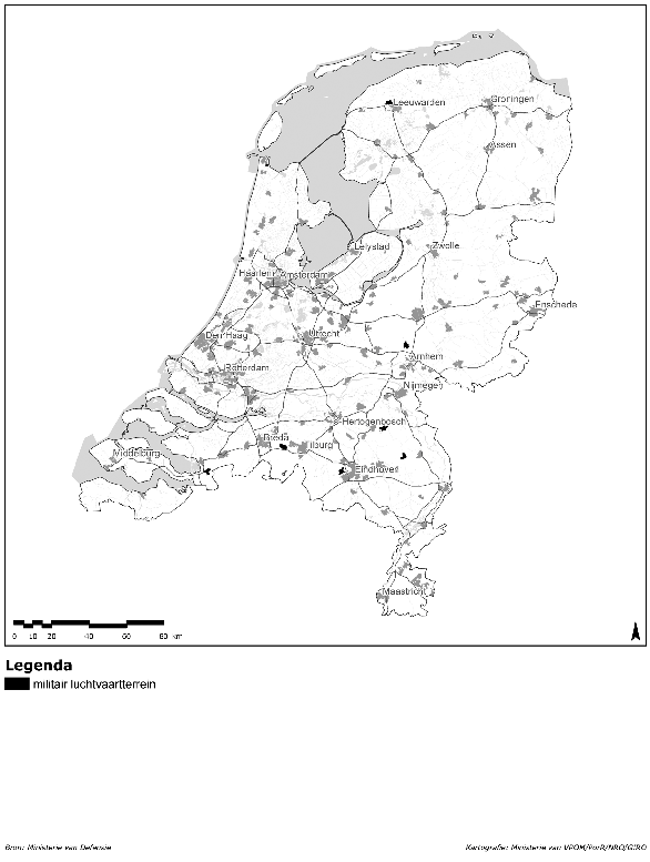 Kaart 6b: militair
              luchtvaartterrein