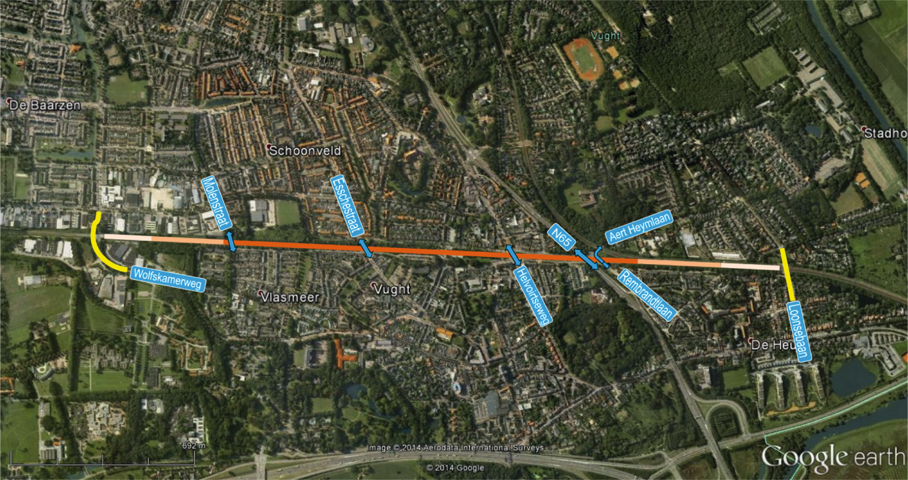 Figuur 2: Verdiepte ligging Vught conform variant V3