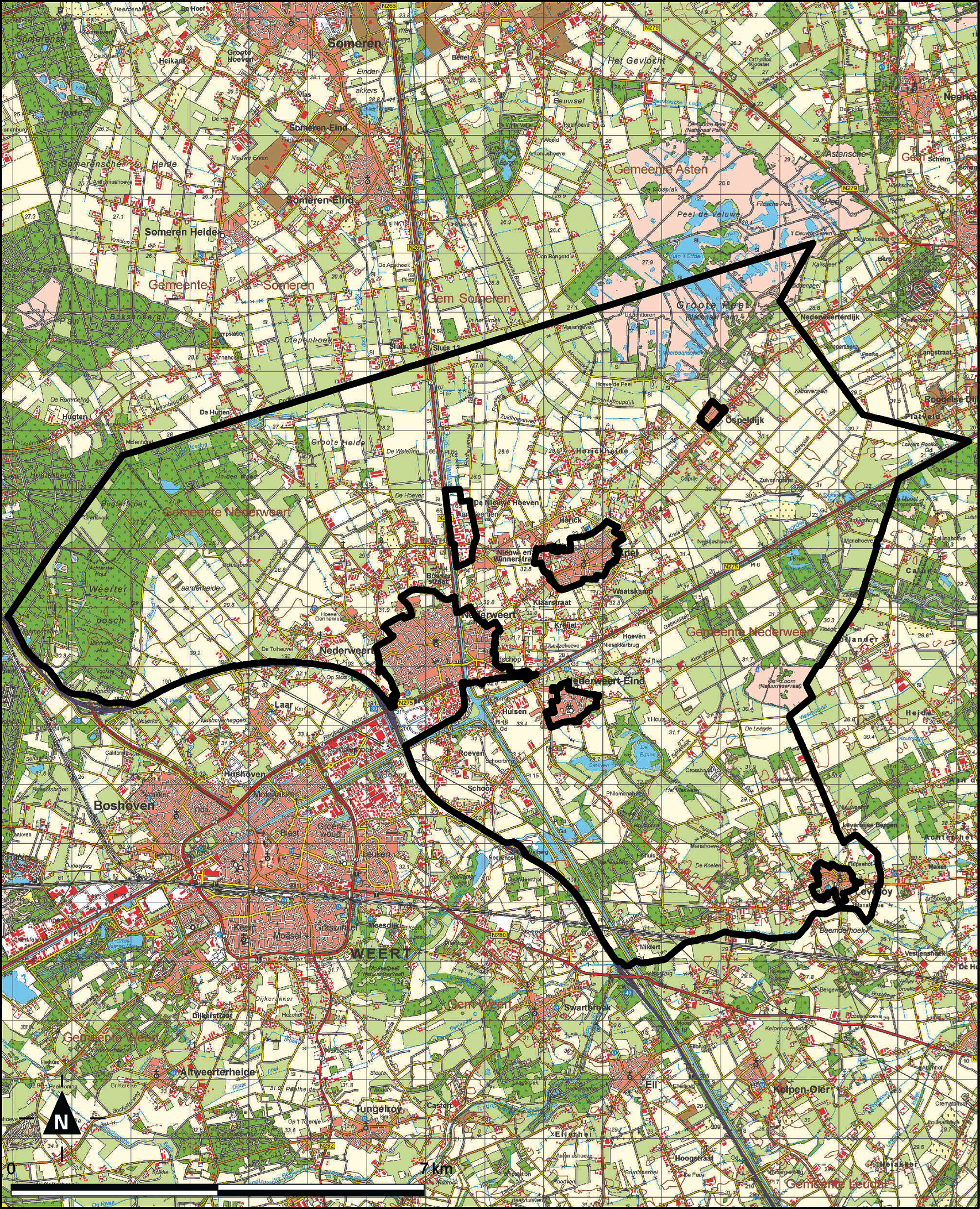 Kaart Nederweert, Buitengebied in balans