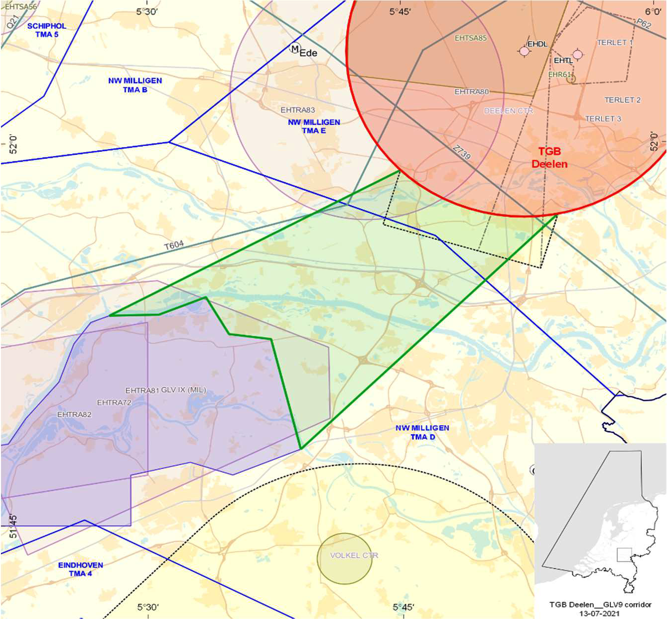 Figuur 1: Oefengebied Corridor GLV IX-Deelen