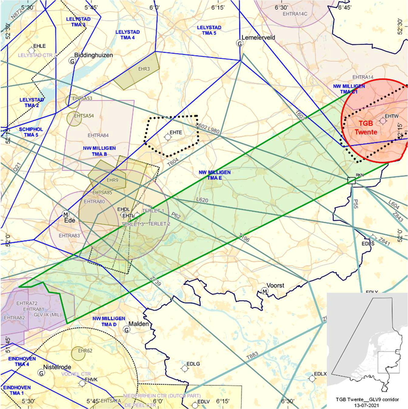 Figuur 2: Oefengebied Corridor GLV IX-Twente