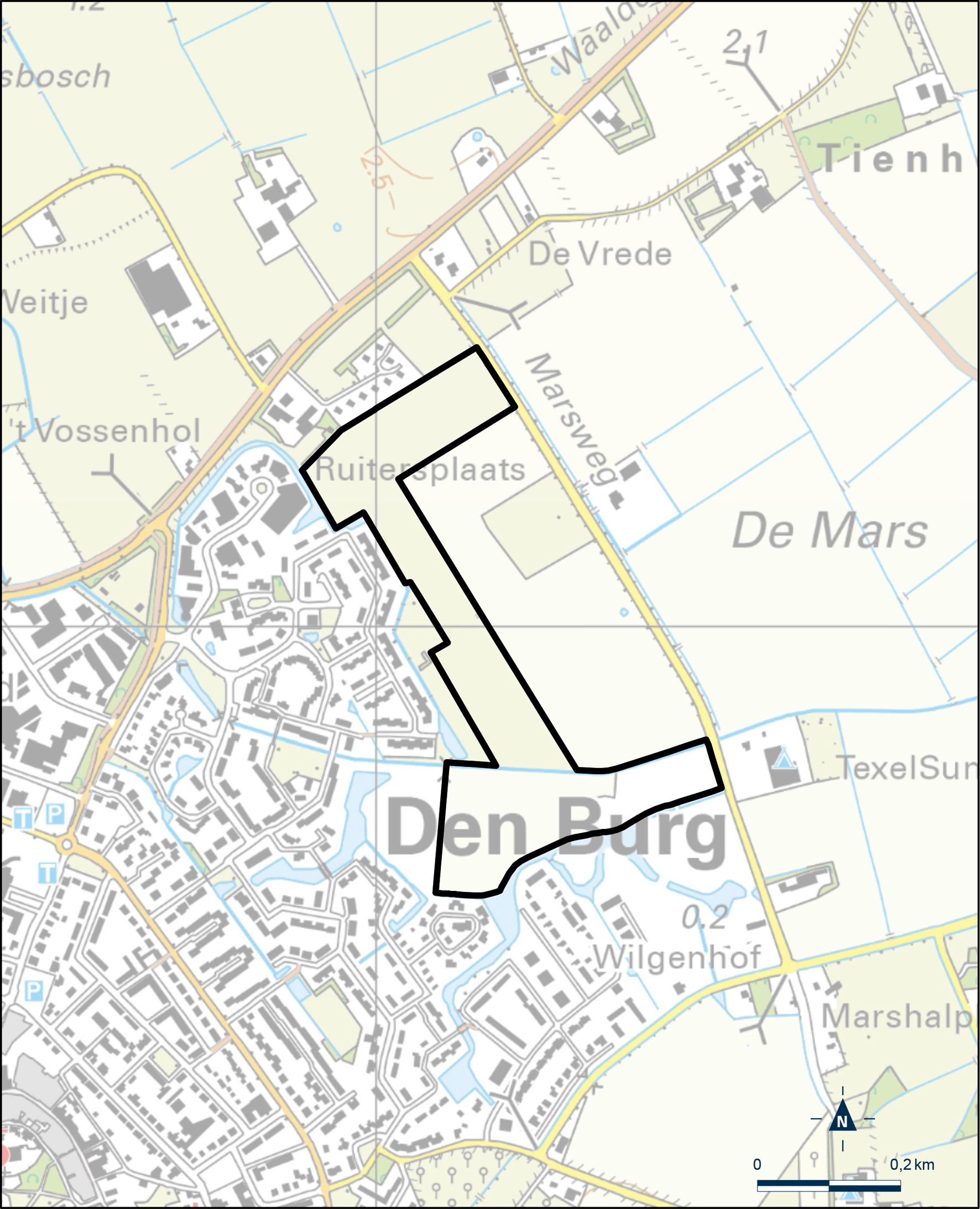 Kaart Texel, Marsweg