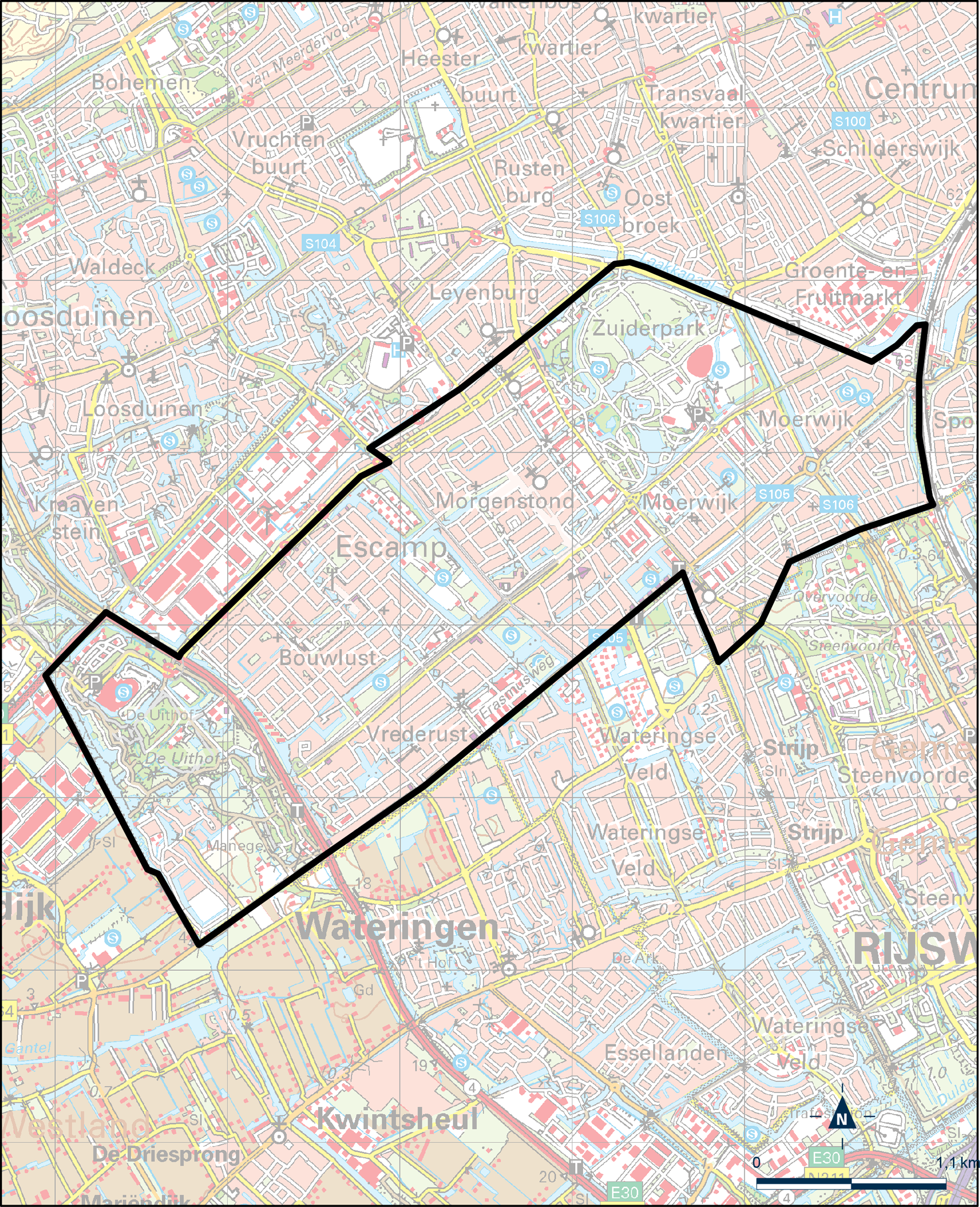 Kaart Den Haag, Zuidwest 