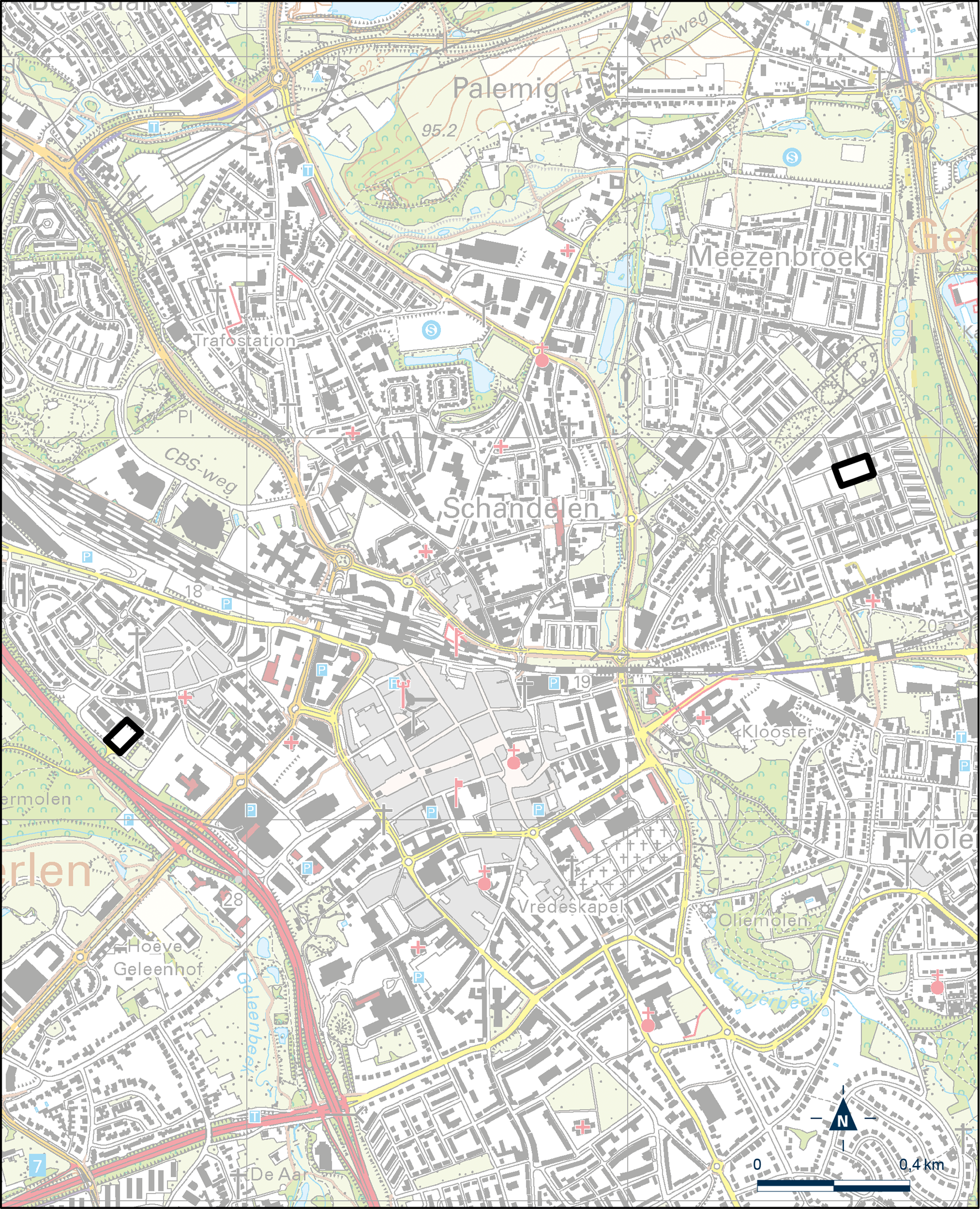 Kaart Heerlen, Diepenbrockstraat en Eindhovenstraat