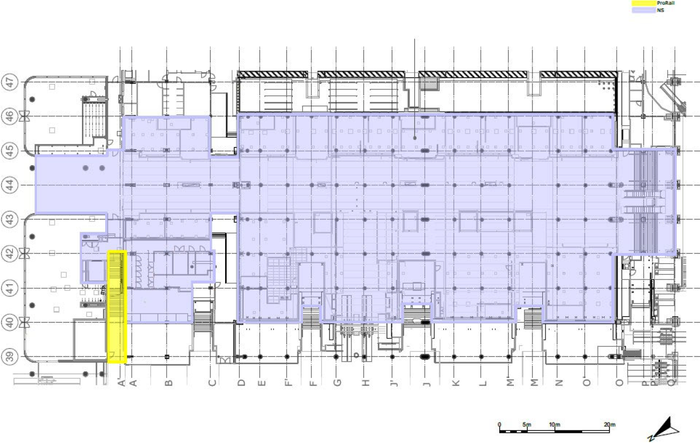 Tekening 1 Eigendomsverhoudingen in totale werkgebied maaiveldniveau Amstelpassage