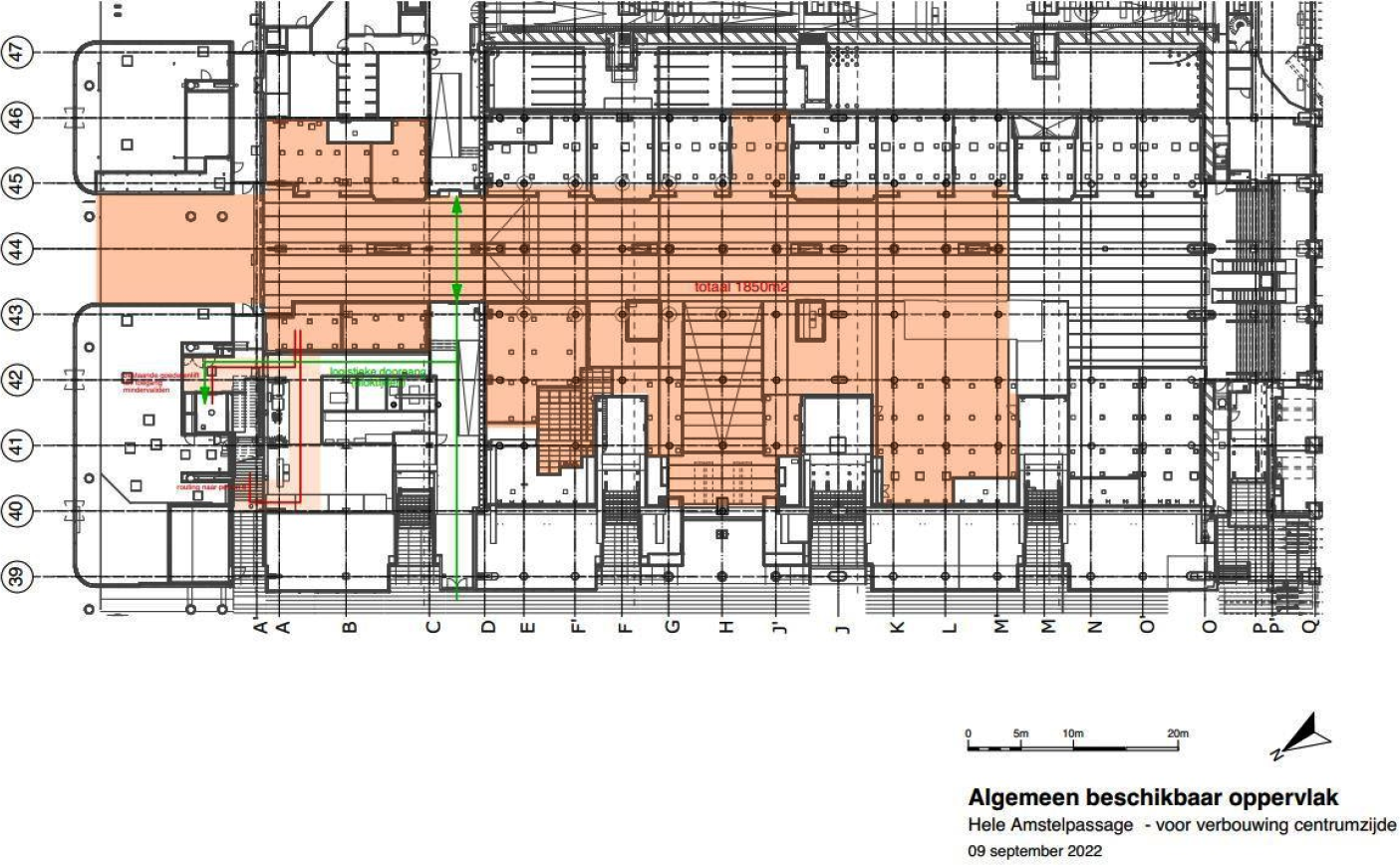 Tekening 2 Contouren UK Terminal ('1850 m2 variant’) binnen het werkgebied