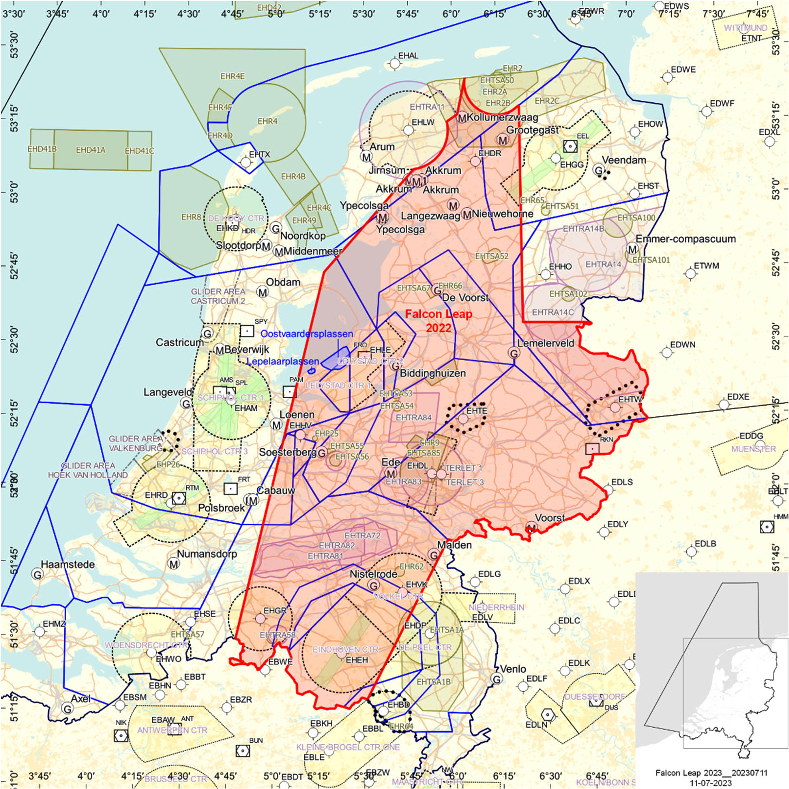 FIGUUR: Oefengebied (tijdelijk laagvlieggebied) Falcon Leap