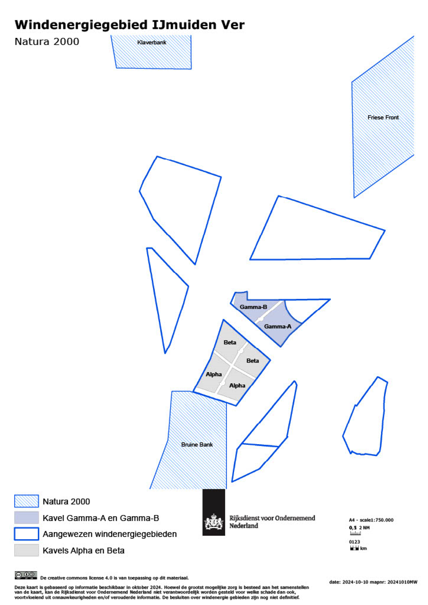 Figuur 9: Ligging Natura 2000-gebieden ten opzichte van windenergiegebied IJmuiden Ver