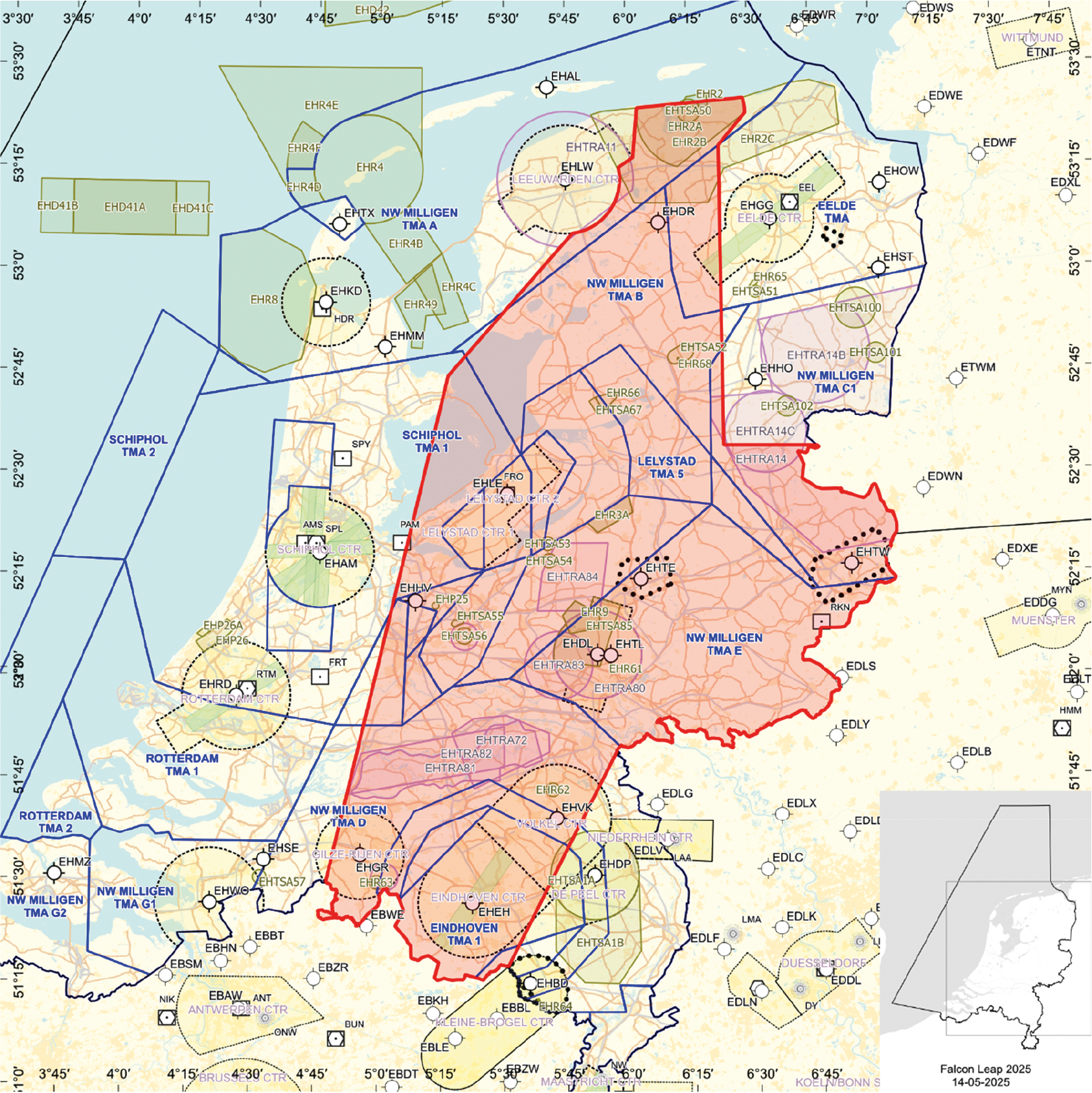 FIGUUR: Oefengebied (tijdelijk laagvlieggebied) Falcon Leap