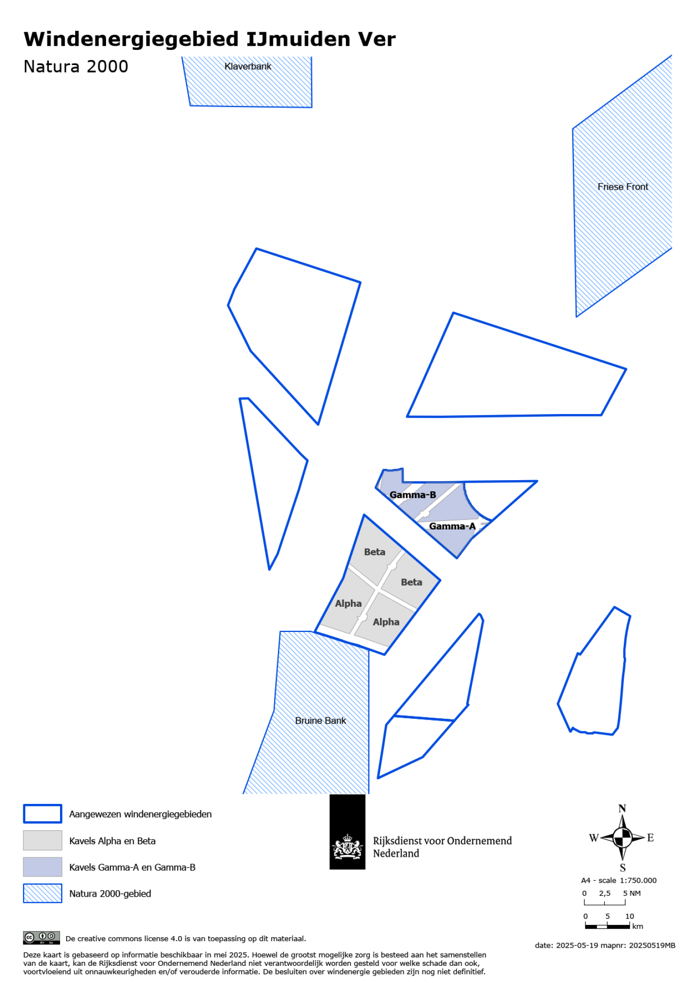 Figuur 9: Ligging Natura 2000-gebieden ten opzichte van windenergiegebied IJmuiden Ver