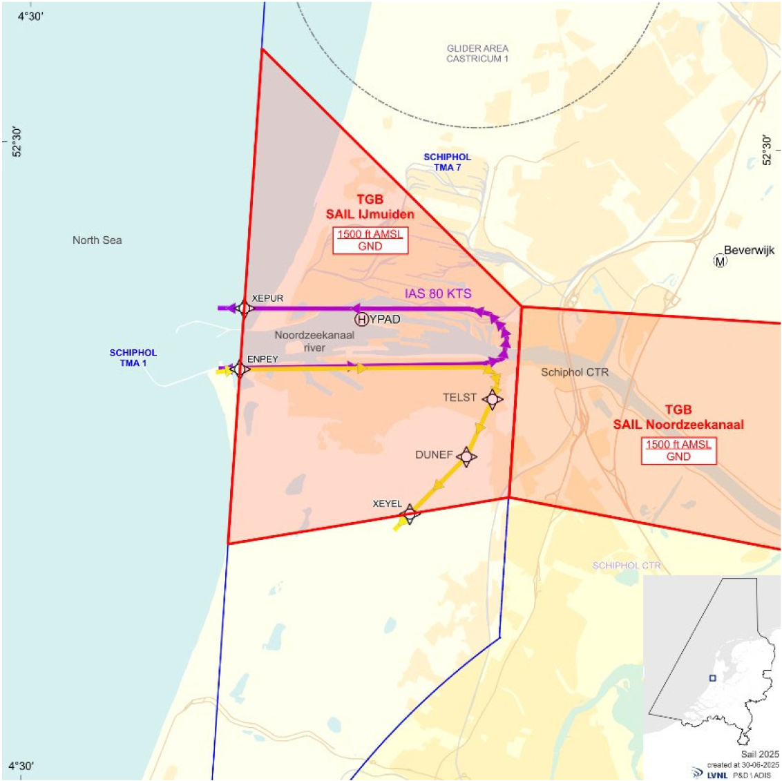 Routes TGB IJmuiden: PURPLE en YELLOW