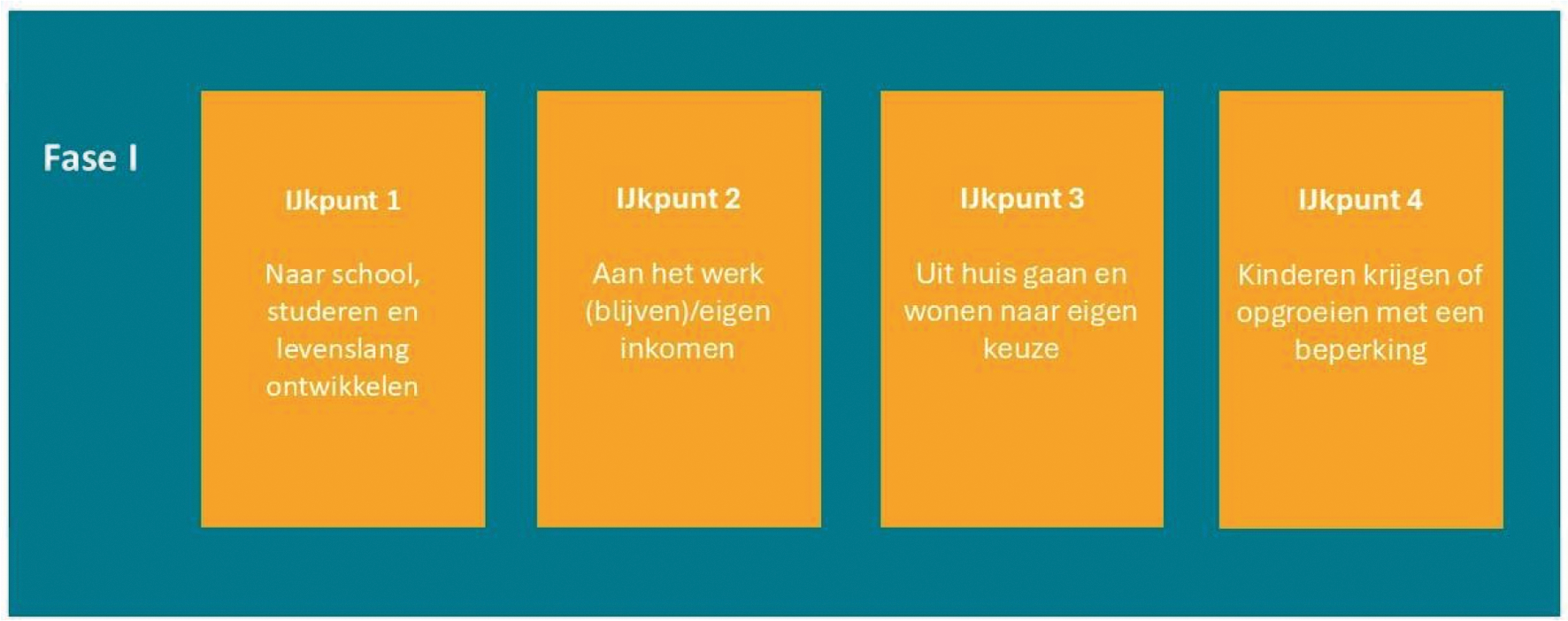 Figuur 2: De vier verschillende leernetwerken in fase I