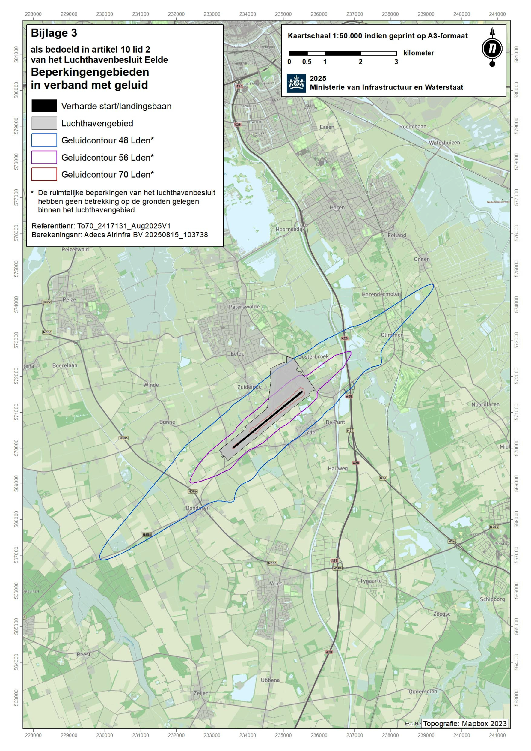 Bijlage 3 als bedoeld in de artikelen 10, tweede lid, van het Luchthavenbesluit Eelde