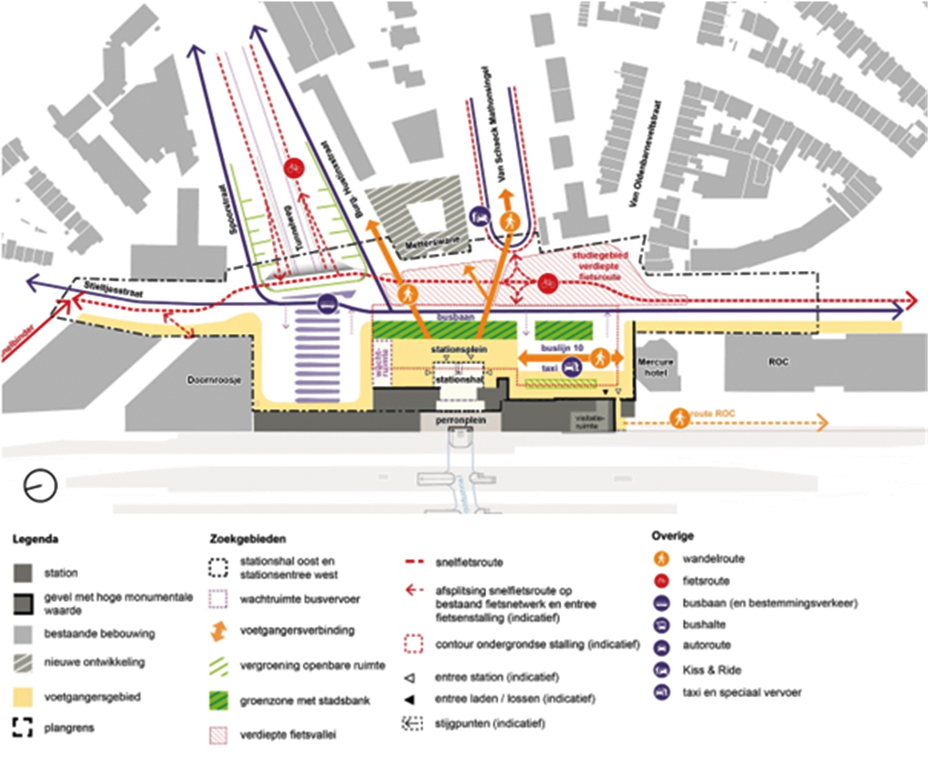 Figuur 2 Kaart van het projectgebied met daarin de opgaven in het gebied