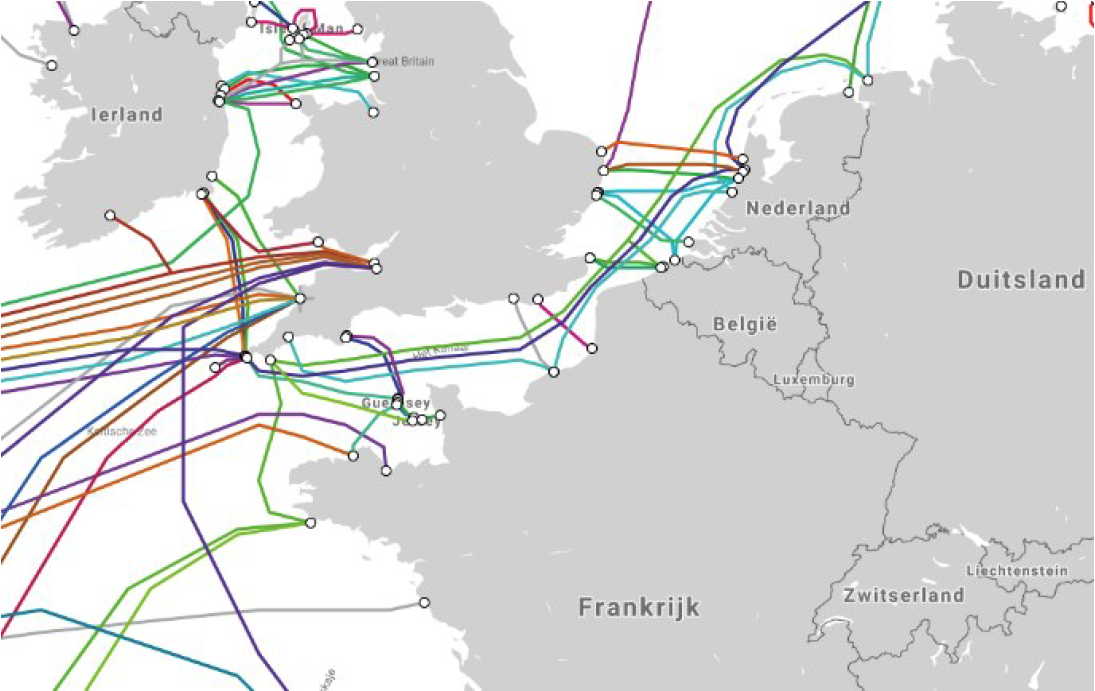 Zeekabels in Noordwest Europa