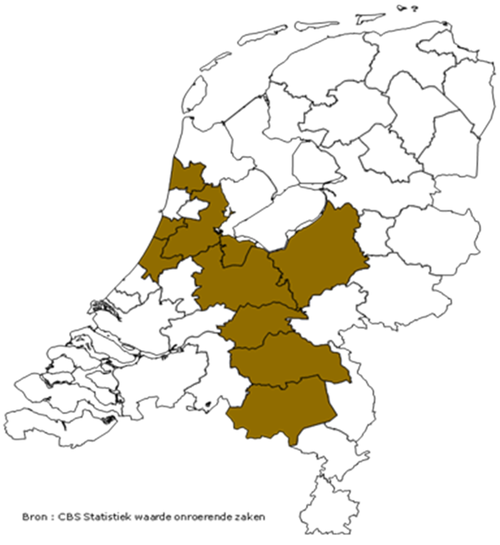 Figuur 1: 10 COROP-gebieden met de hoogste WOZ-waarde