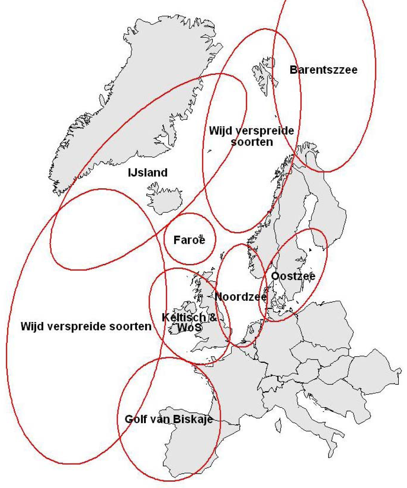 Overzicht locaties Ecoregionen