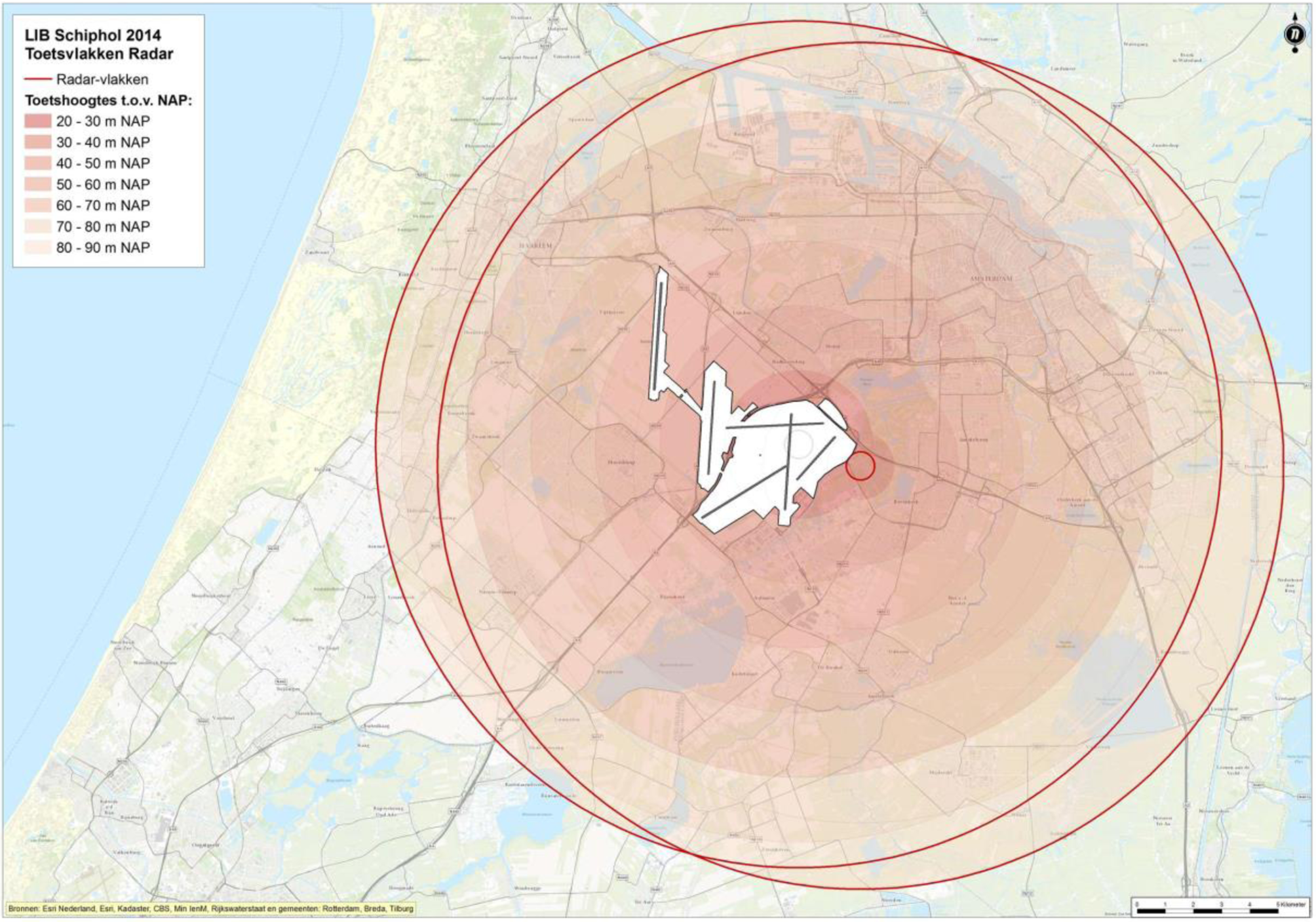 Figuur 6. Toetsvlak voor radar