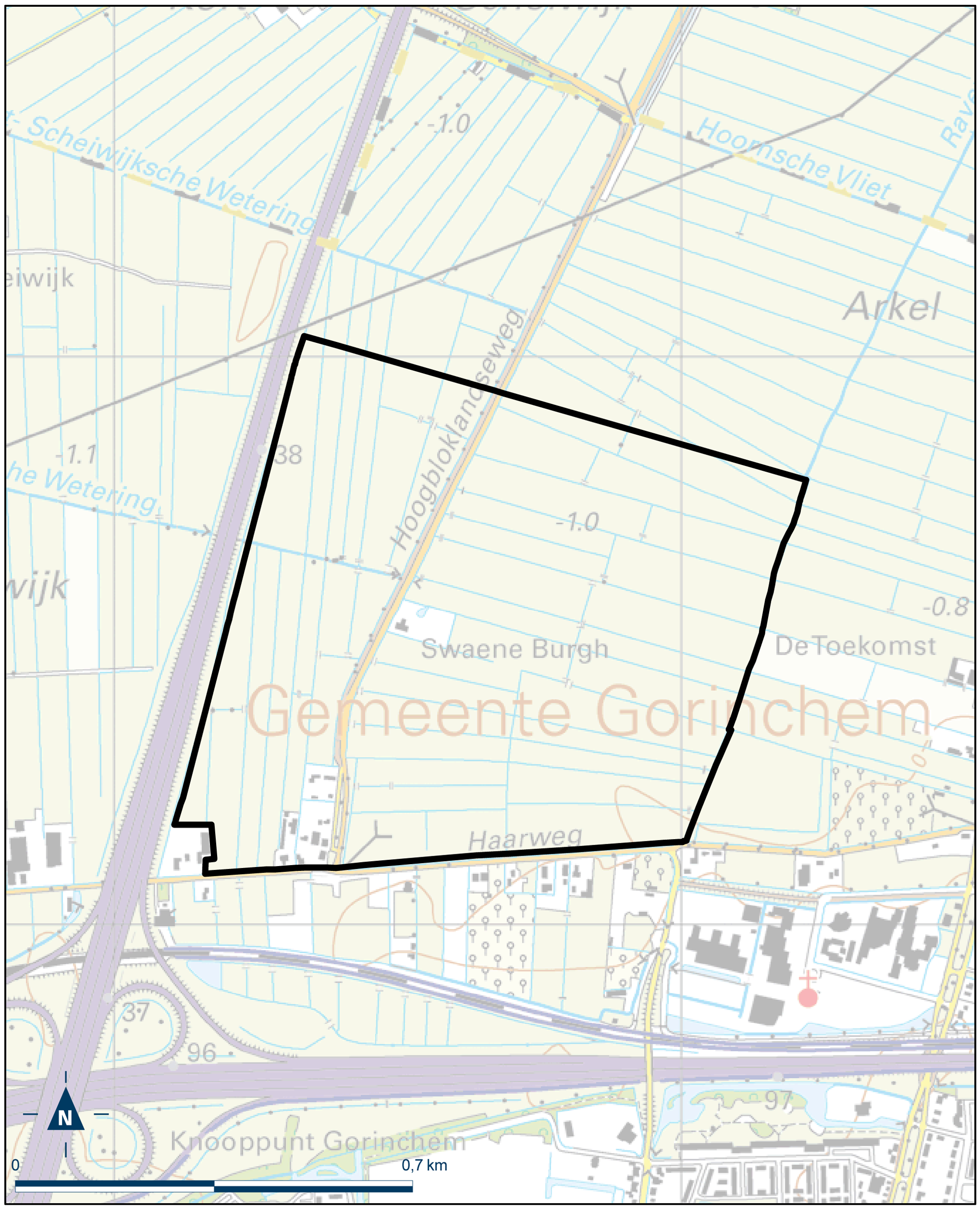 Kaart Gorinchem, Bedrijventerrein Groote Haar