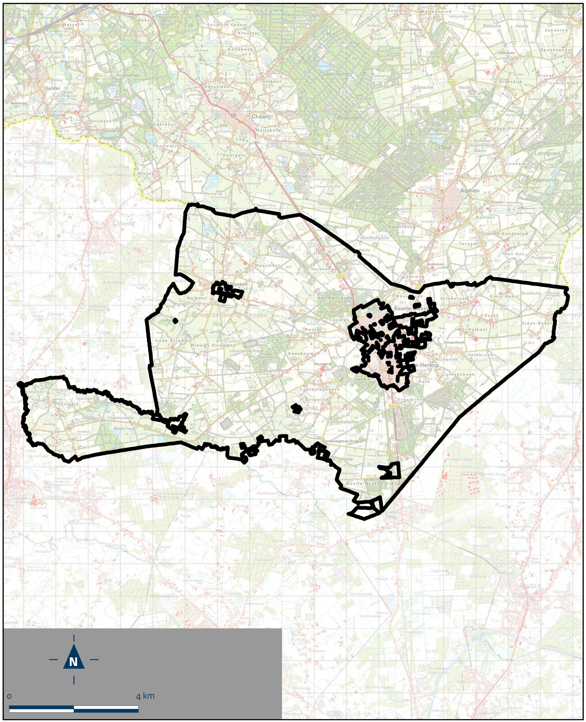 Kaart Baarle-Nassau, Buitengebied Baarle-Nassau