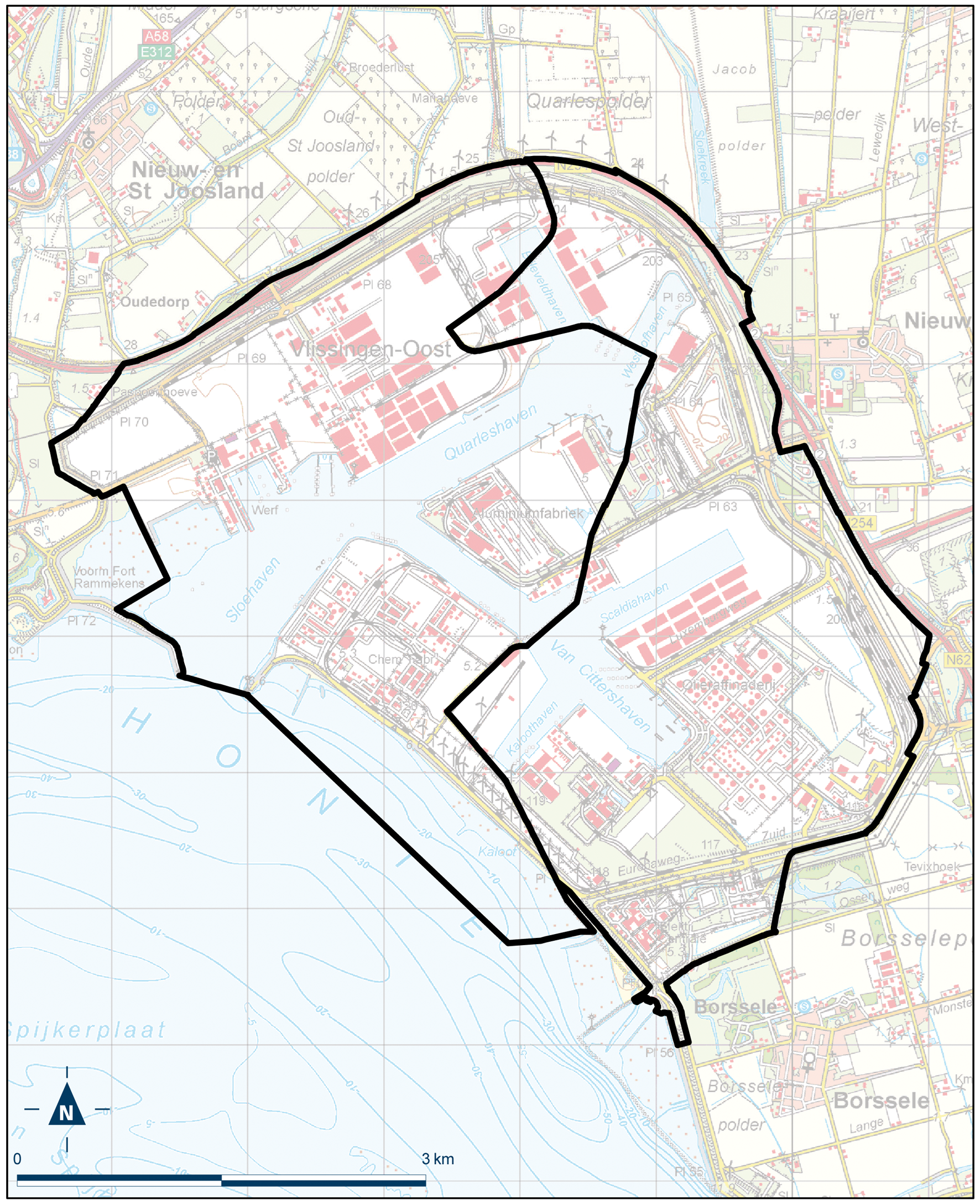 Kaart Borsele – Vlissingen Sloegebied