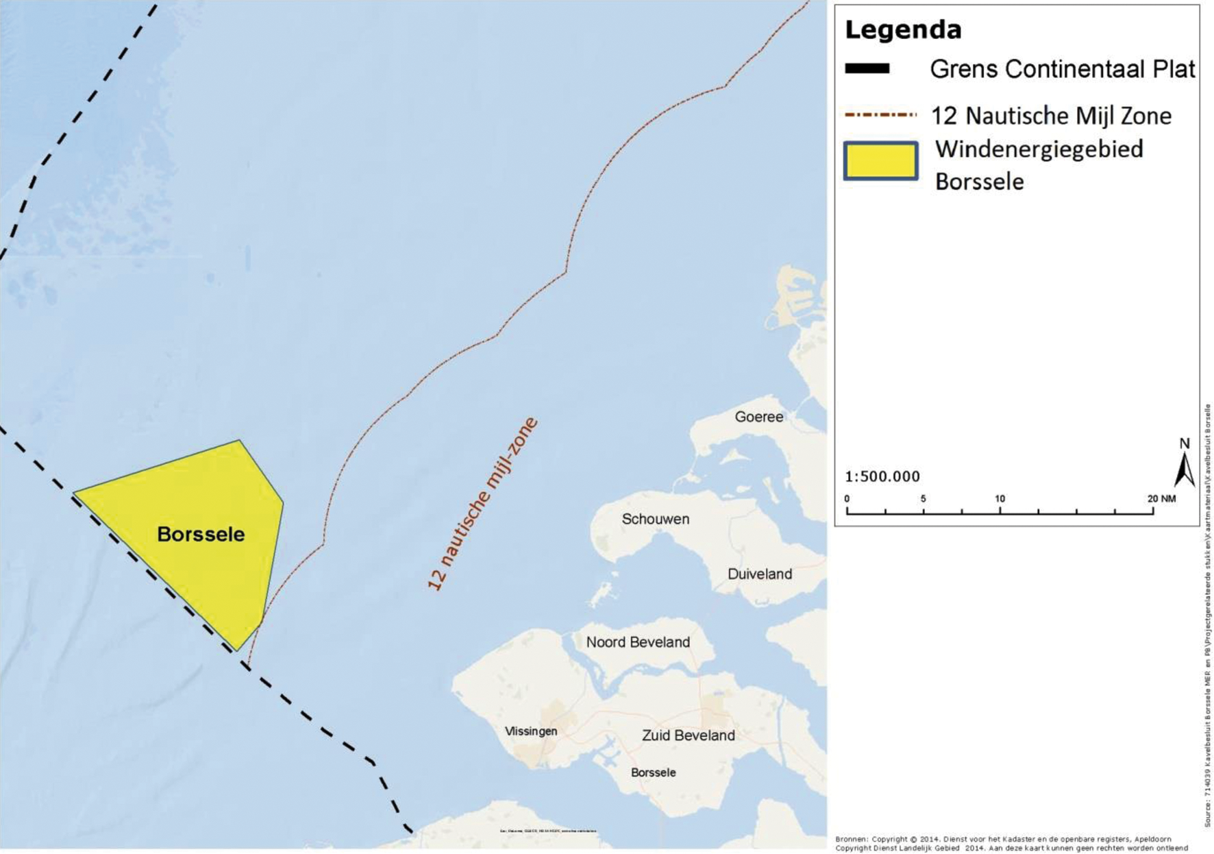 Figuur 1 Ligging van windenergiegebied Borssele