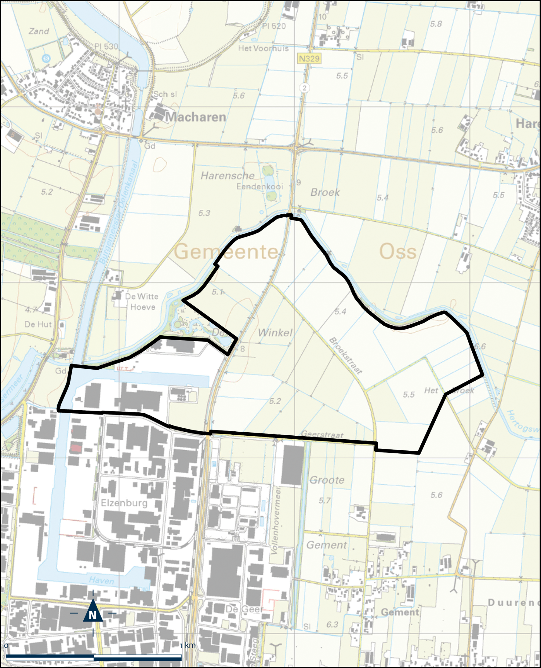 Kaart Oss, Windpark Elzenburg-De Geer